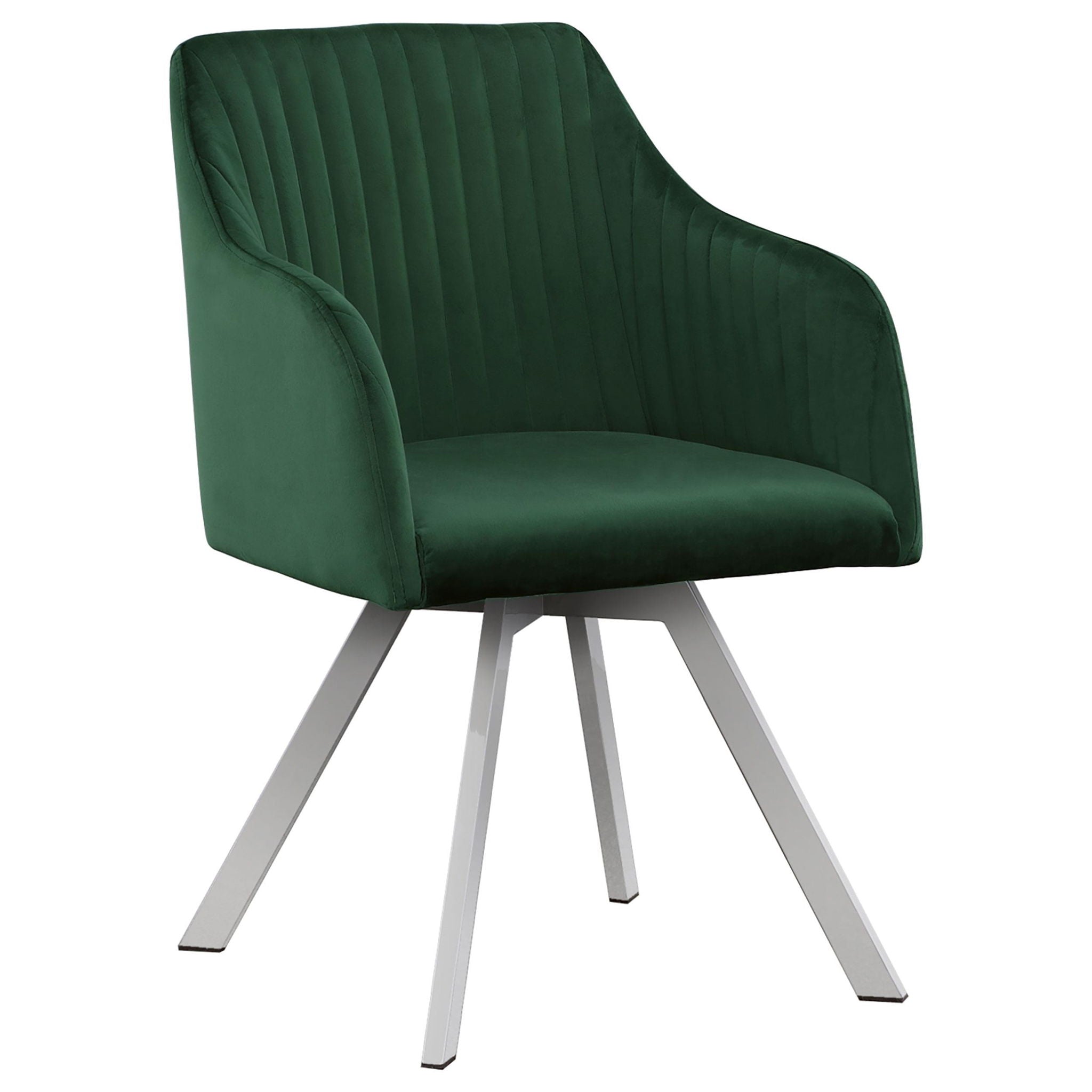 Arika Velvet Upholstered Swivel Dining Arm Chair Green - Atlantic Fine Furniture Melbourne FL