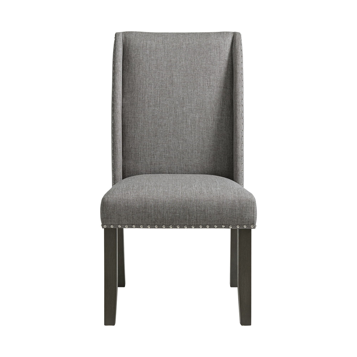 Everdeen Side Chair With Gray Fabric and Nail Heads (Set of 2) in Charcoal by Elements International, view 7