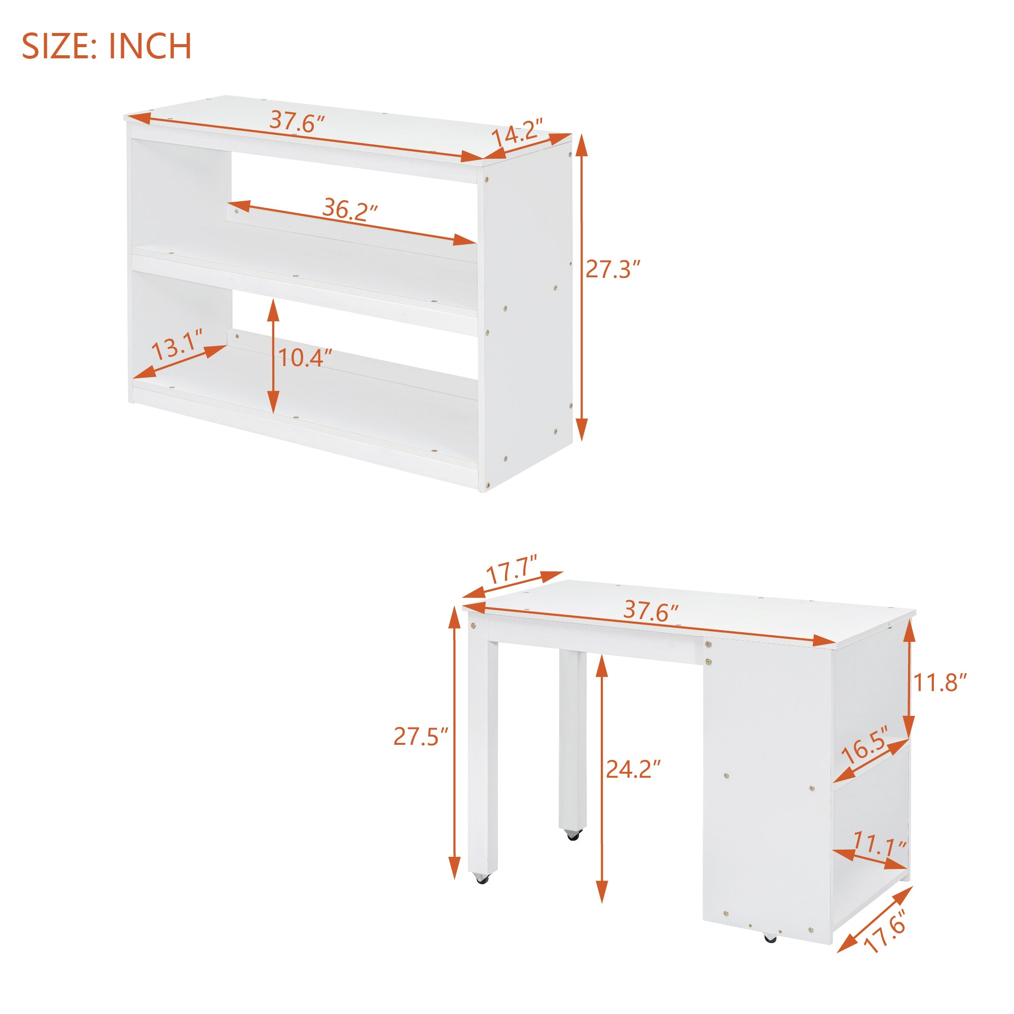Twin Size Loft Bed with Retractable Writing Desk and 3 Drawers, Wooden Loft Bed with Storage Stairs and Shelves, White - Atlantic Fine Furniture Melbourne FL