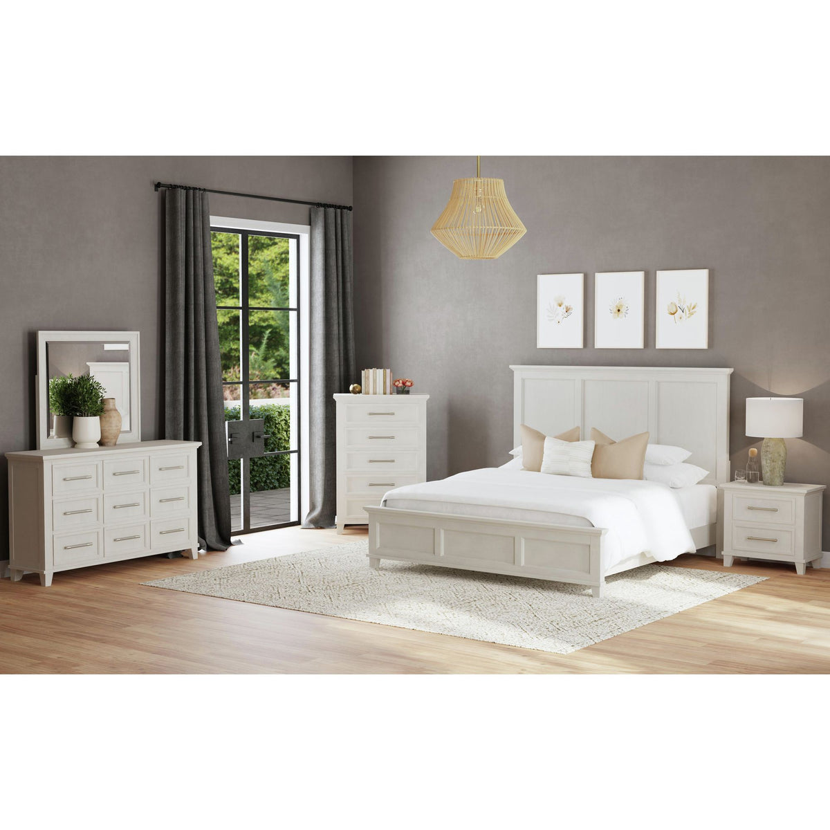Canterbury Panel Bed in Dark Gray by Elements International, view 7