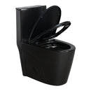 1.1 / 1.60 Gpf Dual Flush 1 Piece Toilet, Water Saving Elongated Comfort Height Floor Mounted, Soft Close Seat, 1000 Gram Map Flushing Score Toilet - Matte Black