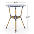 French Bistro Table Outdoor Elegance - White / Blue