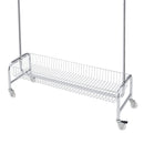 Heavy Duty Iron Garment Rack With Basket On Wheels - Silver