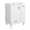 Bathroom Vanity With Sink, Deep Drawer, Door Shelf, 2 Tier Basket