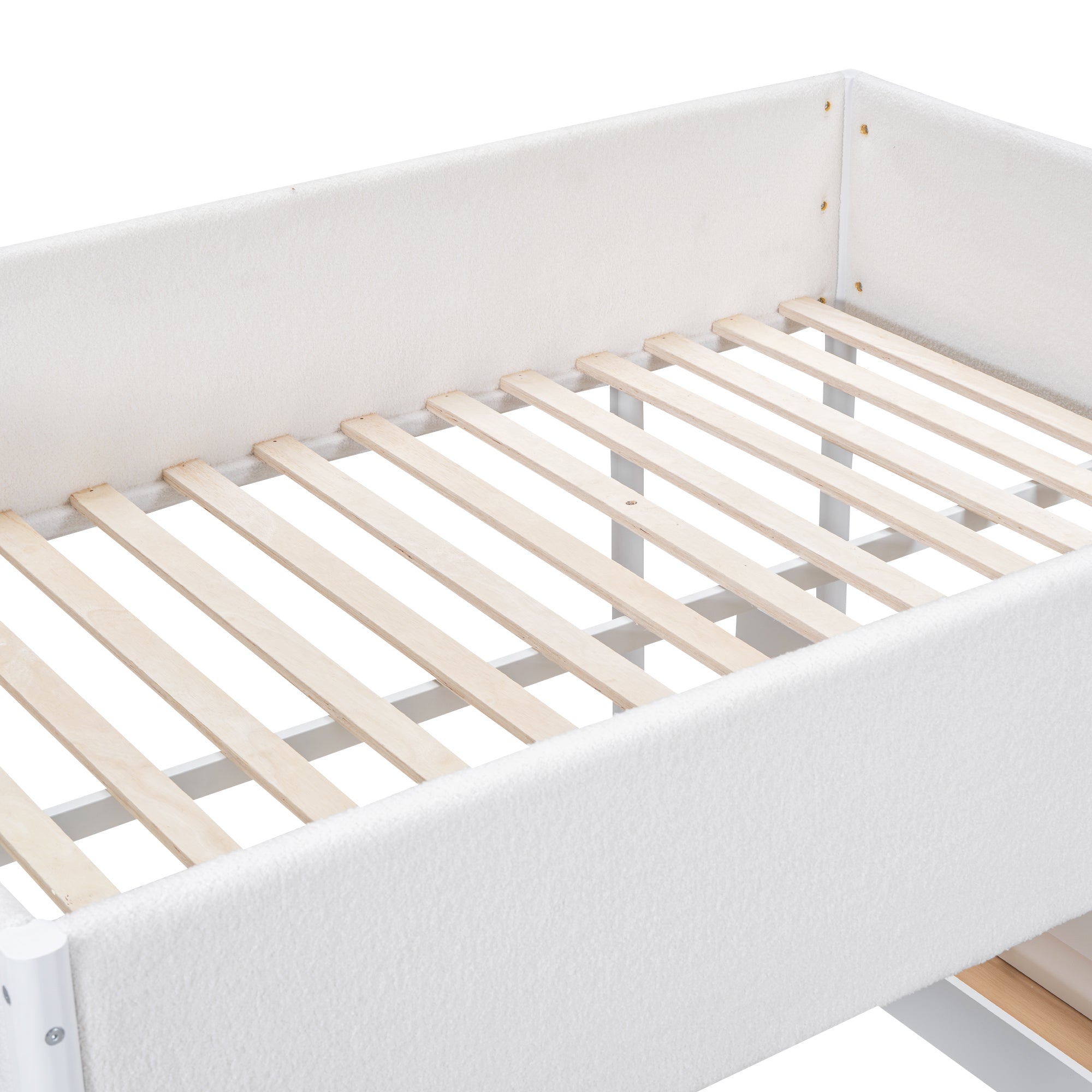 Full Size Teddy FleeceLoft Bed Wood Bed, White - Atlantic Fine Furniture Melbourne FL