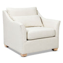 Ada - Flared Arm Contemporary Armchair With Lumbar Pillow - Flax White