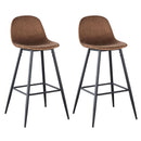 Velvet Barstool With Back (Set of 2)