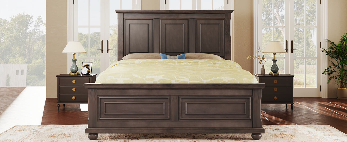 Traditional Town and Country Style Pinewood Vintage Full Bed, Rich Brown - Atlantic Fine Furniture Melbourne FL