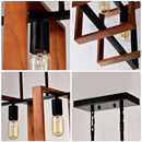 4 Light Kitchen Island Lights Pendant Light Farmhouse Dining Room Light Fixture, Rectangular Chandelier, 36" Hanging Lighting For Living Room, Conference Room, Home Office - Matte Black