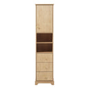Tall Bathroom Cabinet With 1 Door, 3 Drawers, Open Storage - Wood