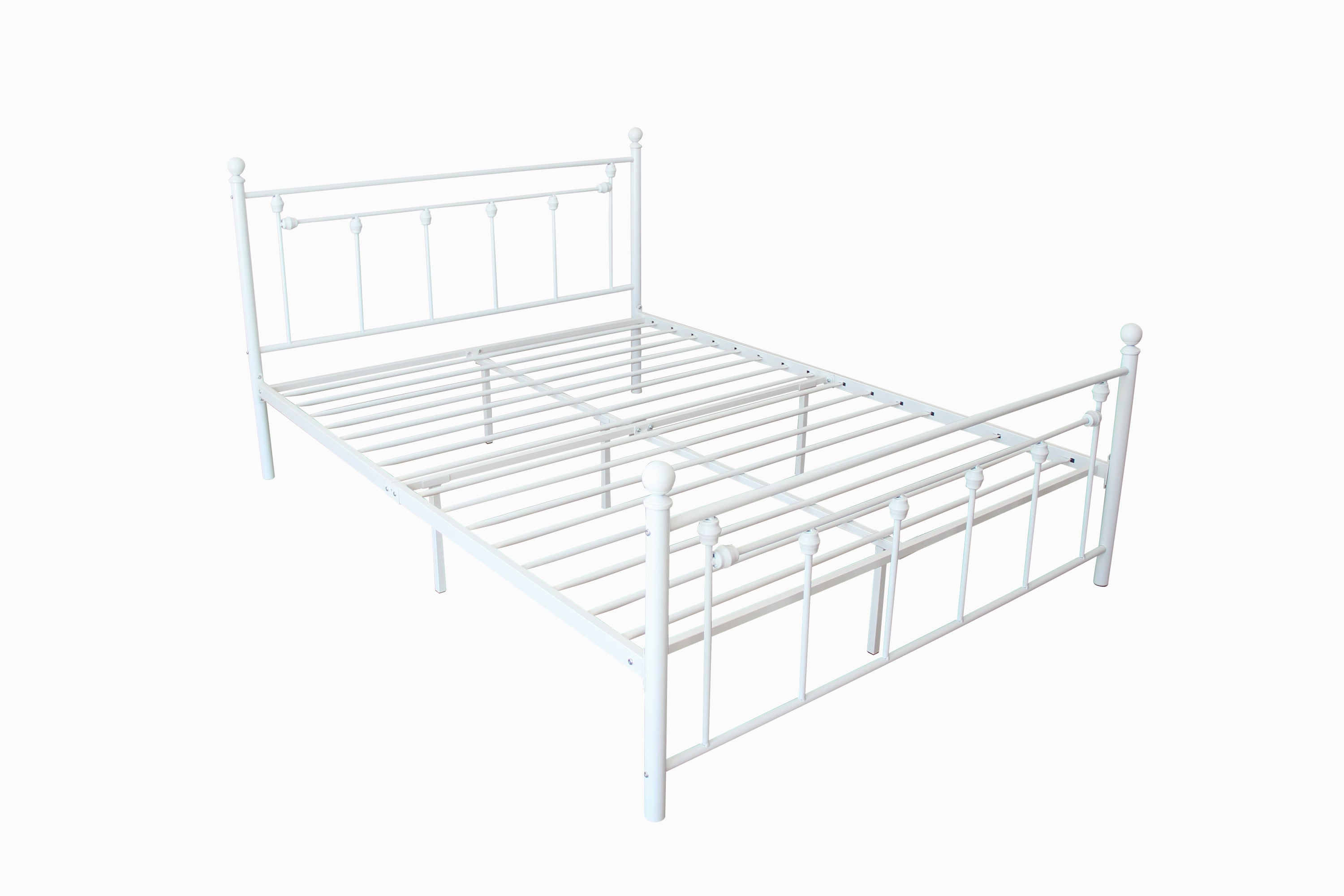 Queen Size Metal Bed Frame with Headboard and Footboard (White) - Atlantic Fine Furniture Melbourne FL