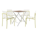 4 Piece Set Of Modern Color Block Designed Single Chairs With Folding Square Table