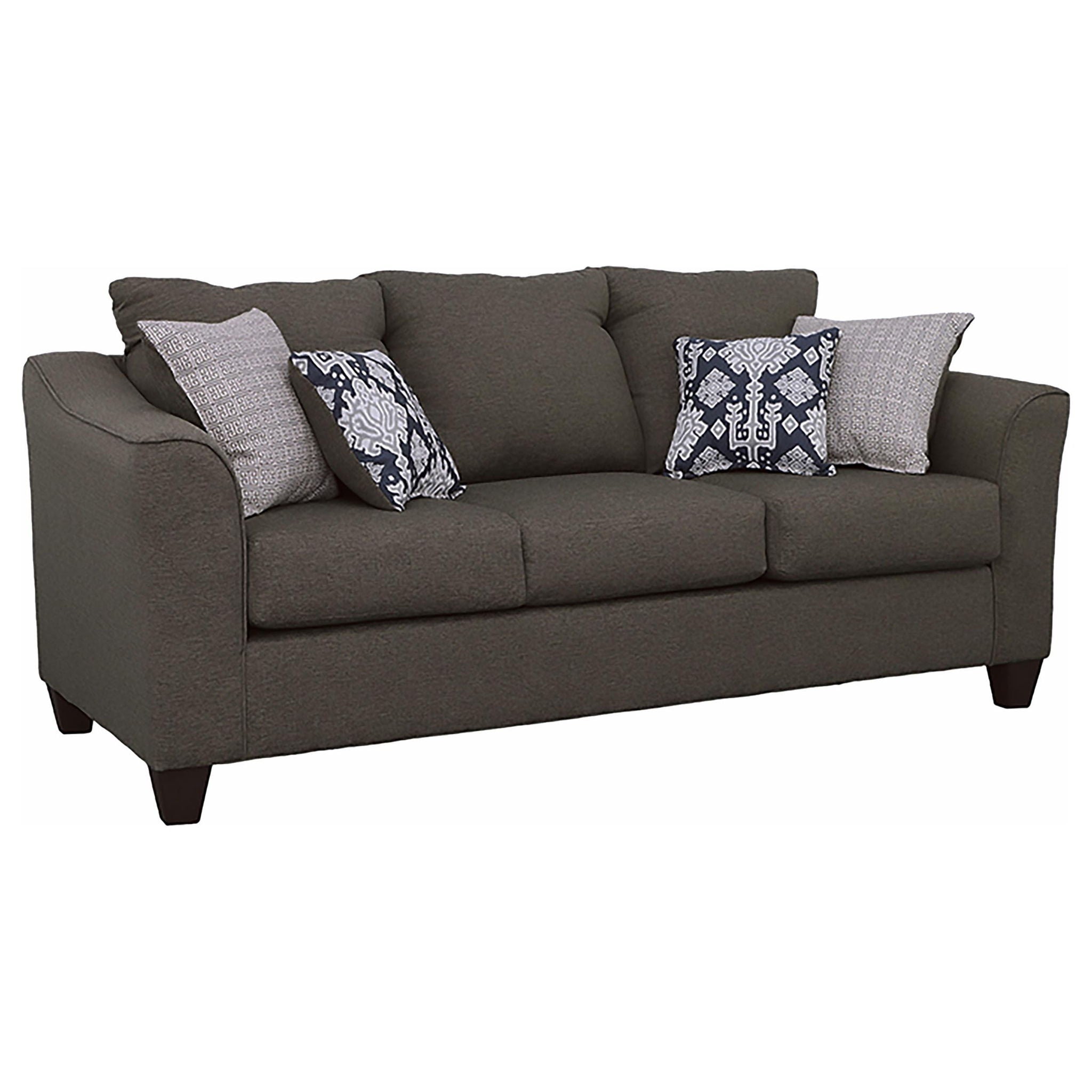 Salizar Upholstered Flared Arm Sofa Charcoal Grey