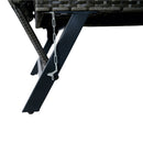 1 Pieces Patio Wicker Side Foldable Bench Patio Backyard Conversation Bench Gray Wicker - Dark Gray