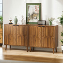 Farmhouse Style Sideboard Buffet Cabinet With Storage Bar Cabinet - Walnut