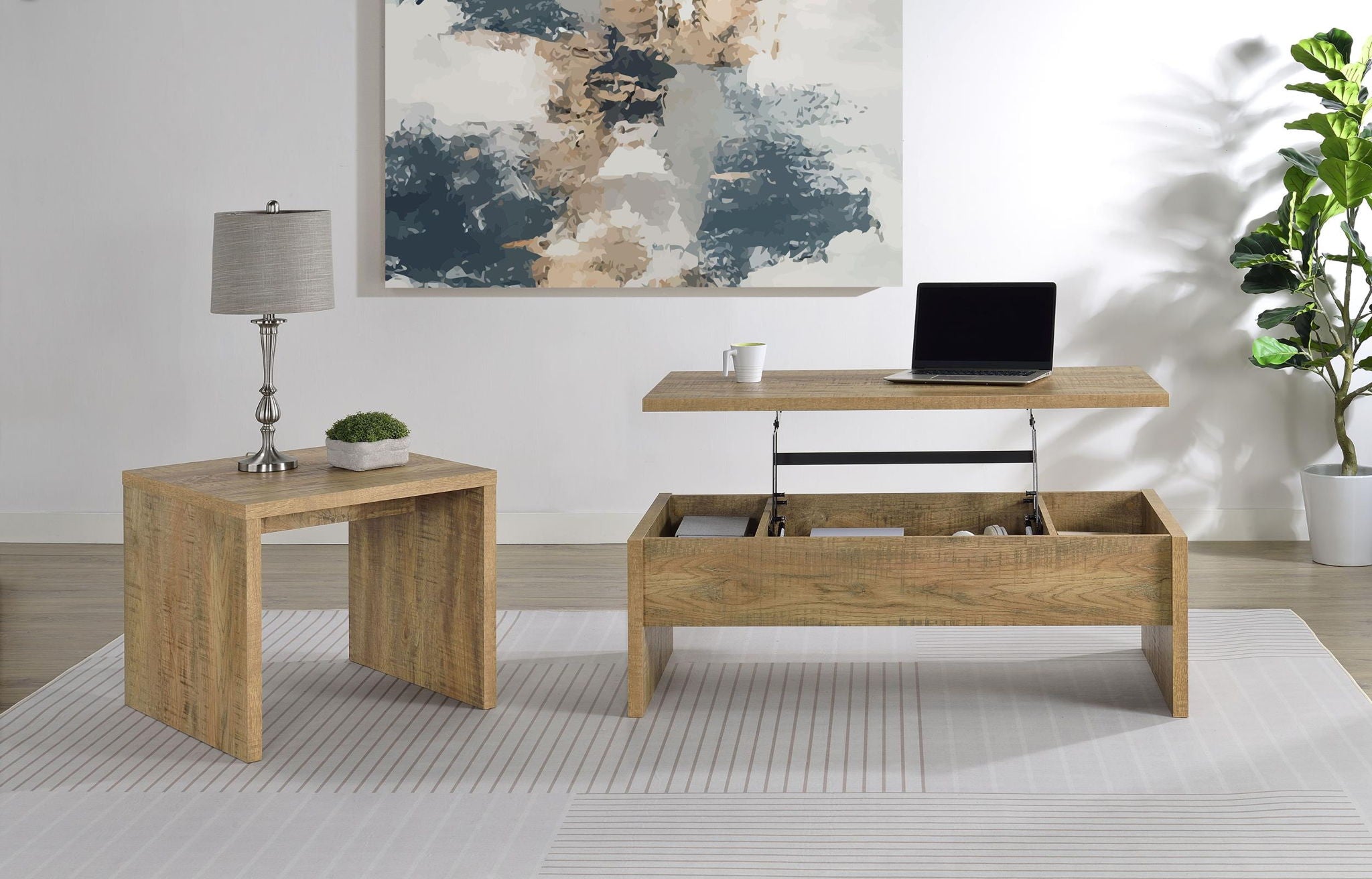 Canoga 2-piece Lift Top Cocktail Coffee Table Set Mango - Atlantic Fine Furniture Melbourne FL