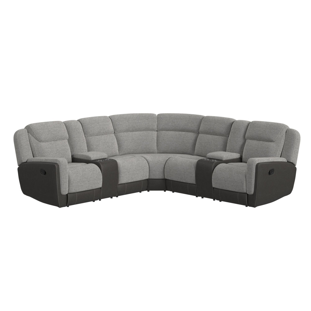 Hornet 3 Piece Motion Sectional Set With Console in Gray by Elements International