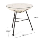 Nusa - Modern Rattan Side Table With Tempered Glass Top