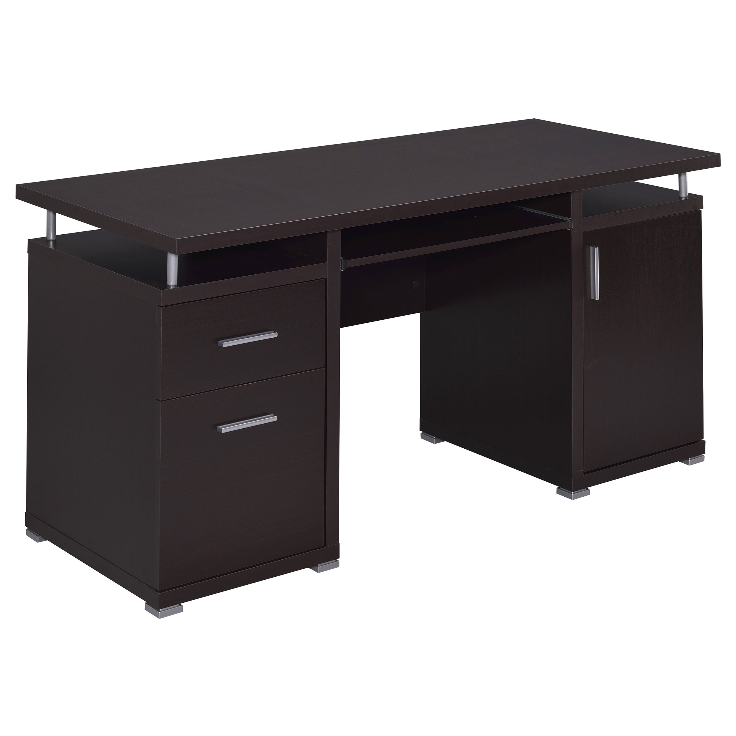 Tracy 55-inch 2-drawer Office Computer Desk Cappuccino — view 1