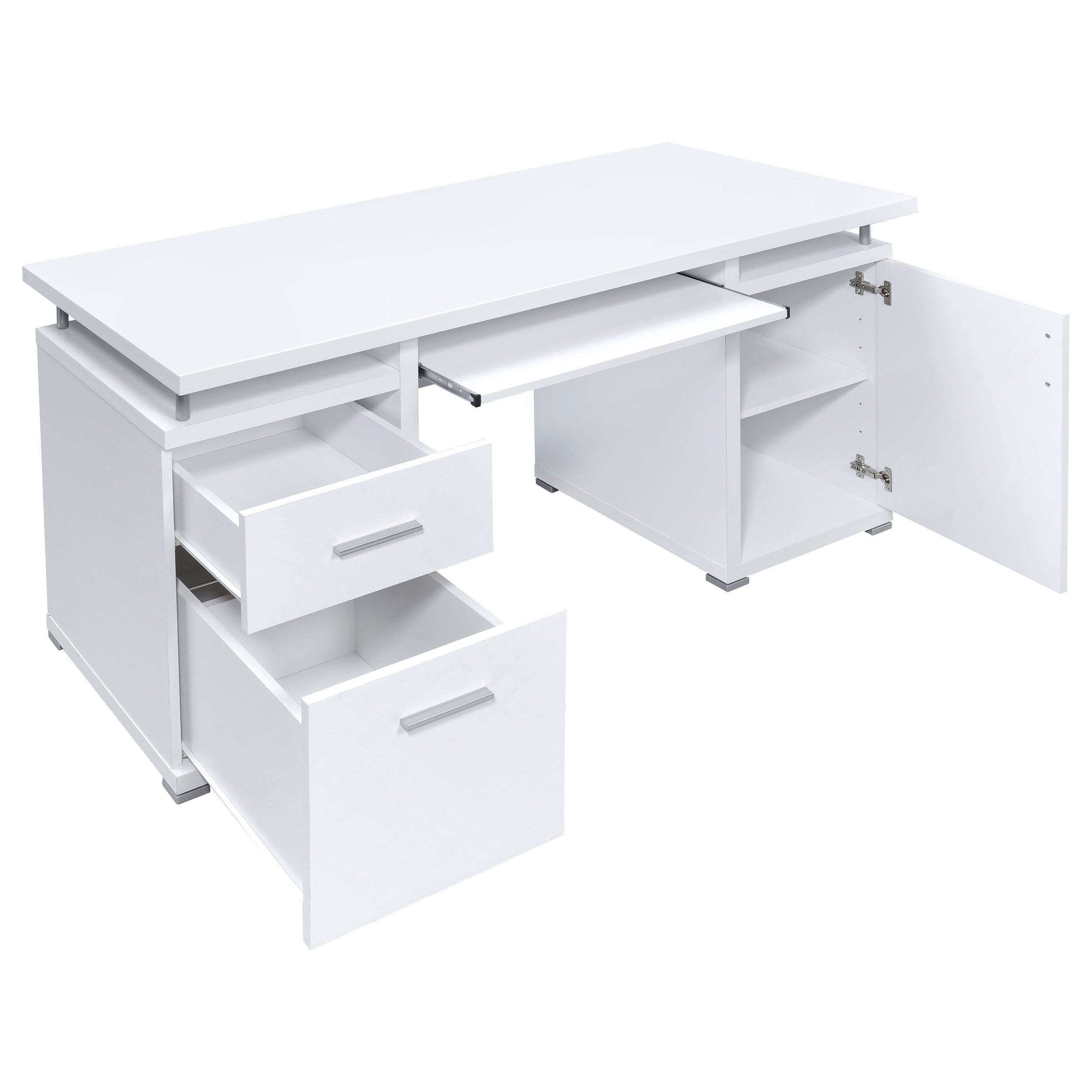 Tracy 55-inch 2-drawer Office Computer Desk White — view 3