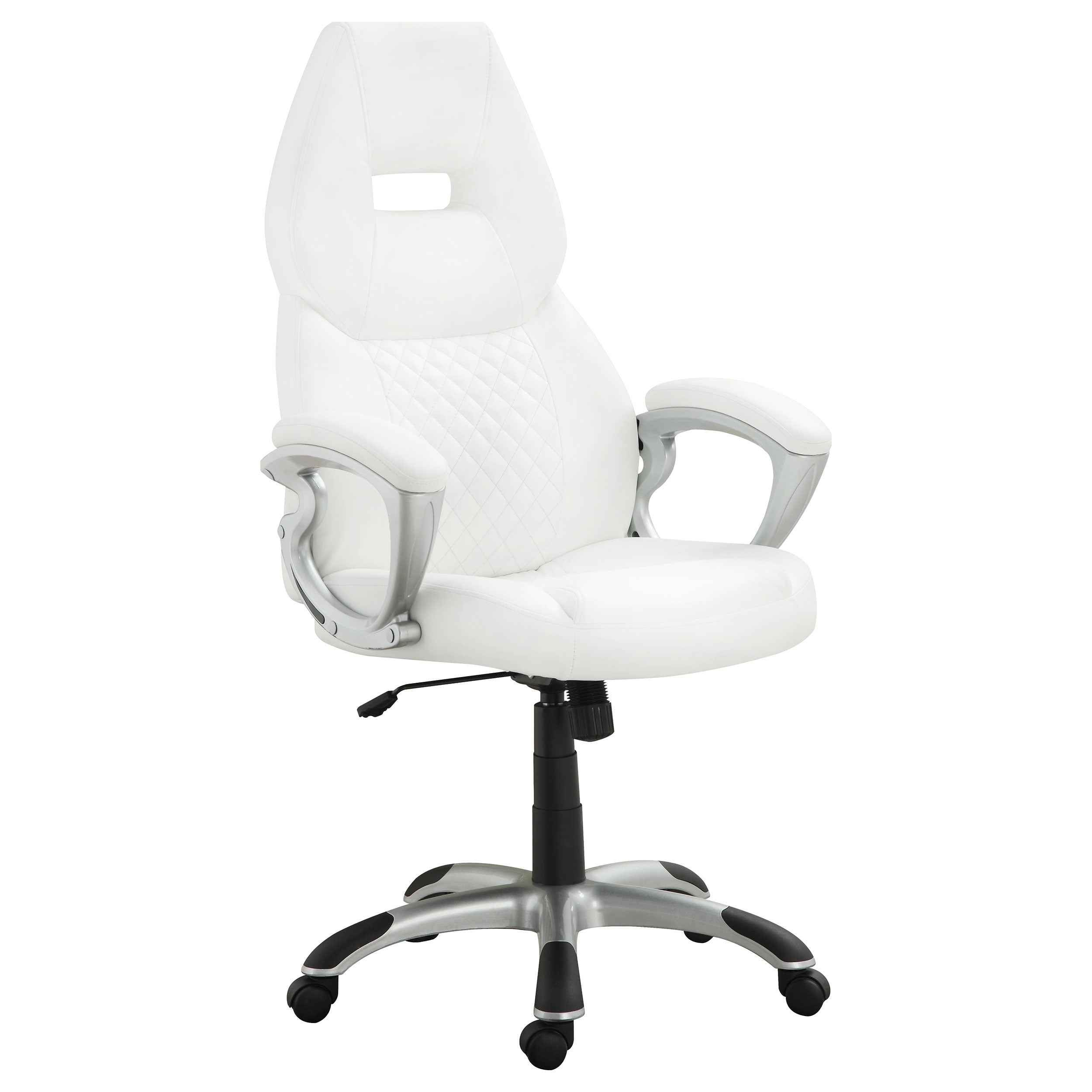 Bruce Upholstered Adjustable Home Office Desk Chair White — view 1