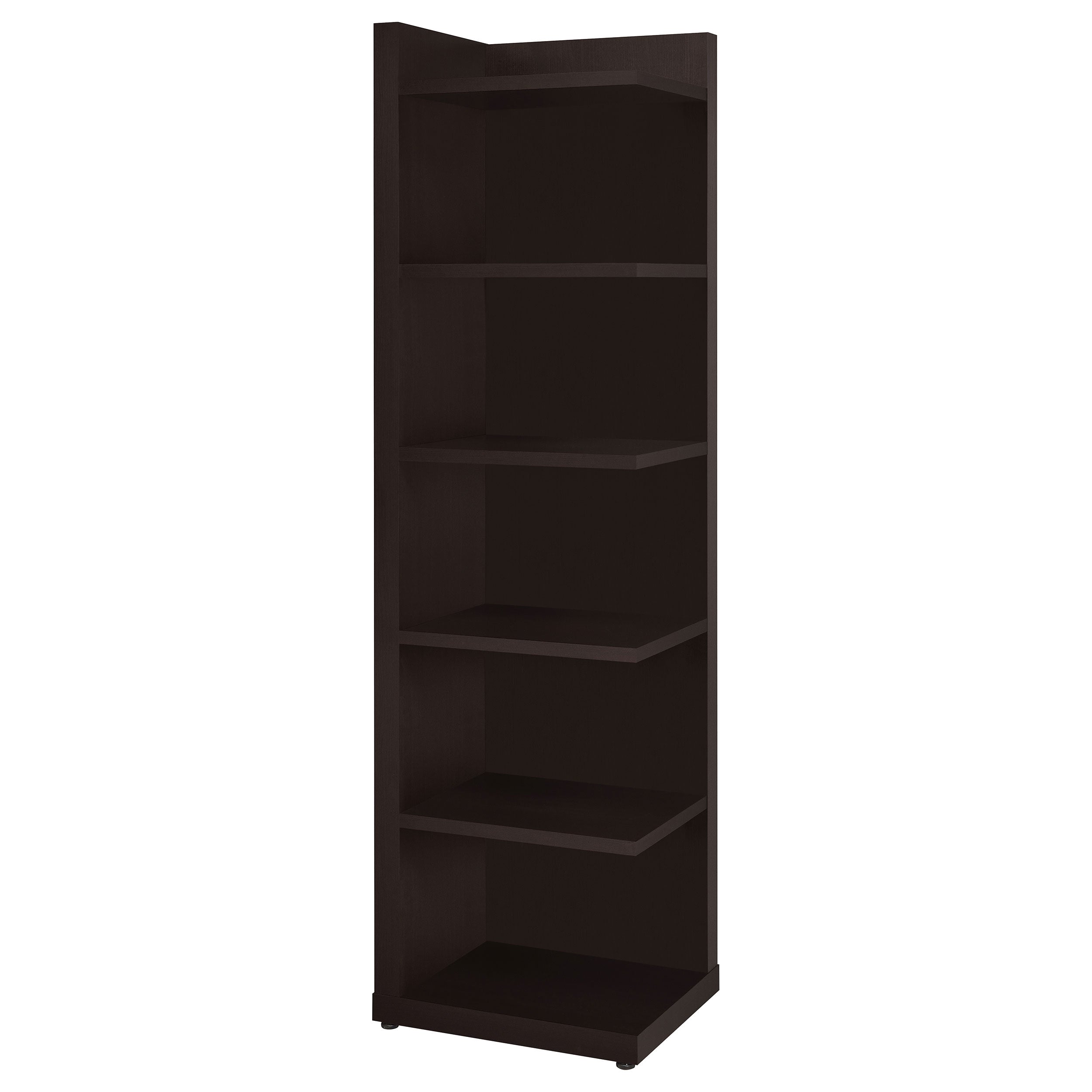 Alder 71-inch 6-shelf Corner Bookcase Cappuccino — view 1