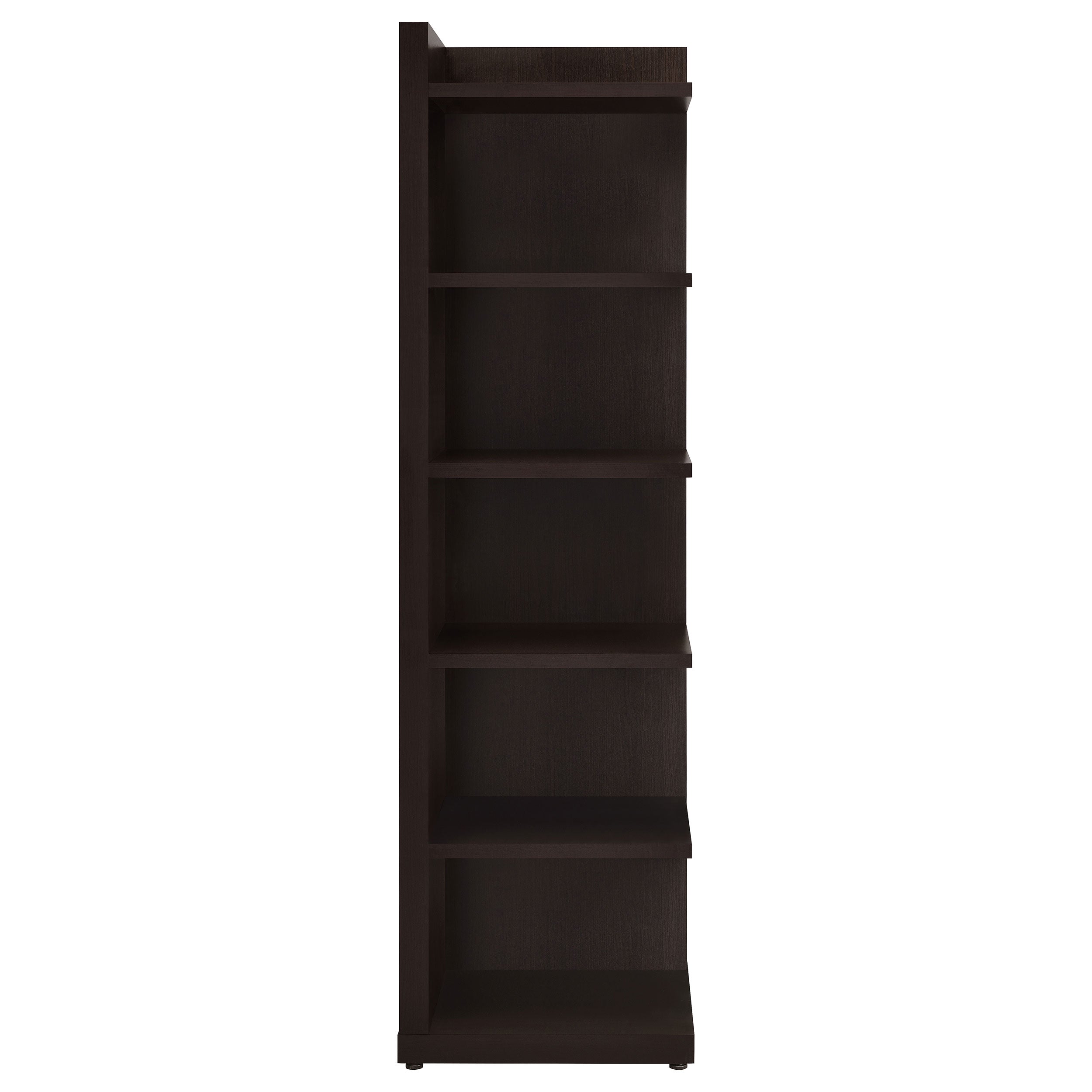 Alder 71-inch 6-shelf Corner Bookcase Cappuccino — view 4