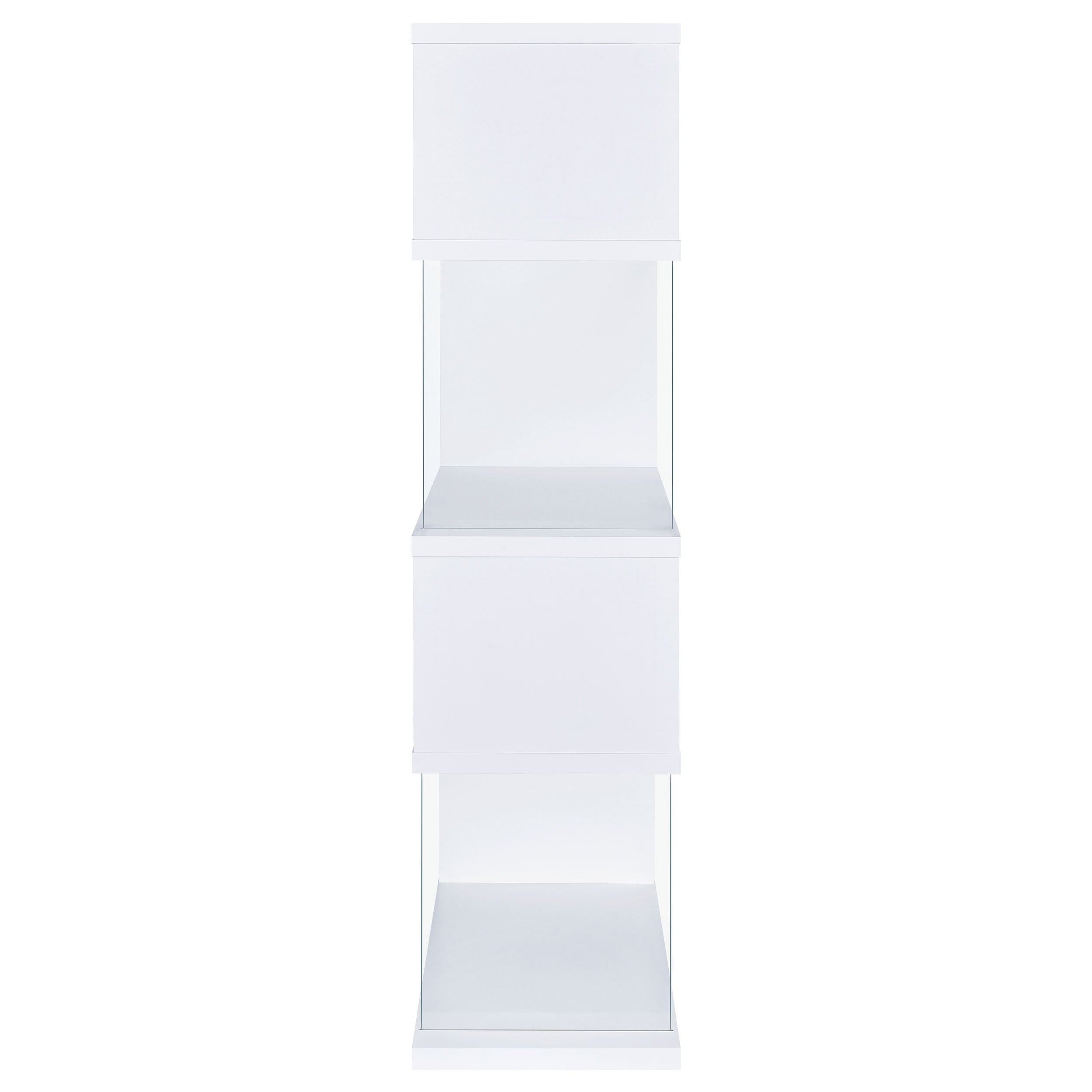 Emelle 63-inch 4-shelf Glass Panel Bookshelf White — view 4
