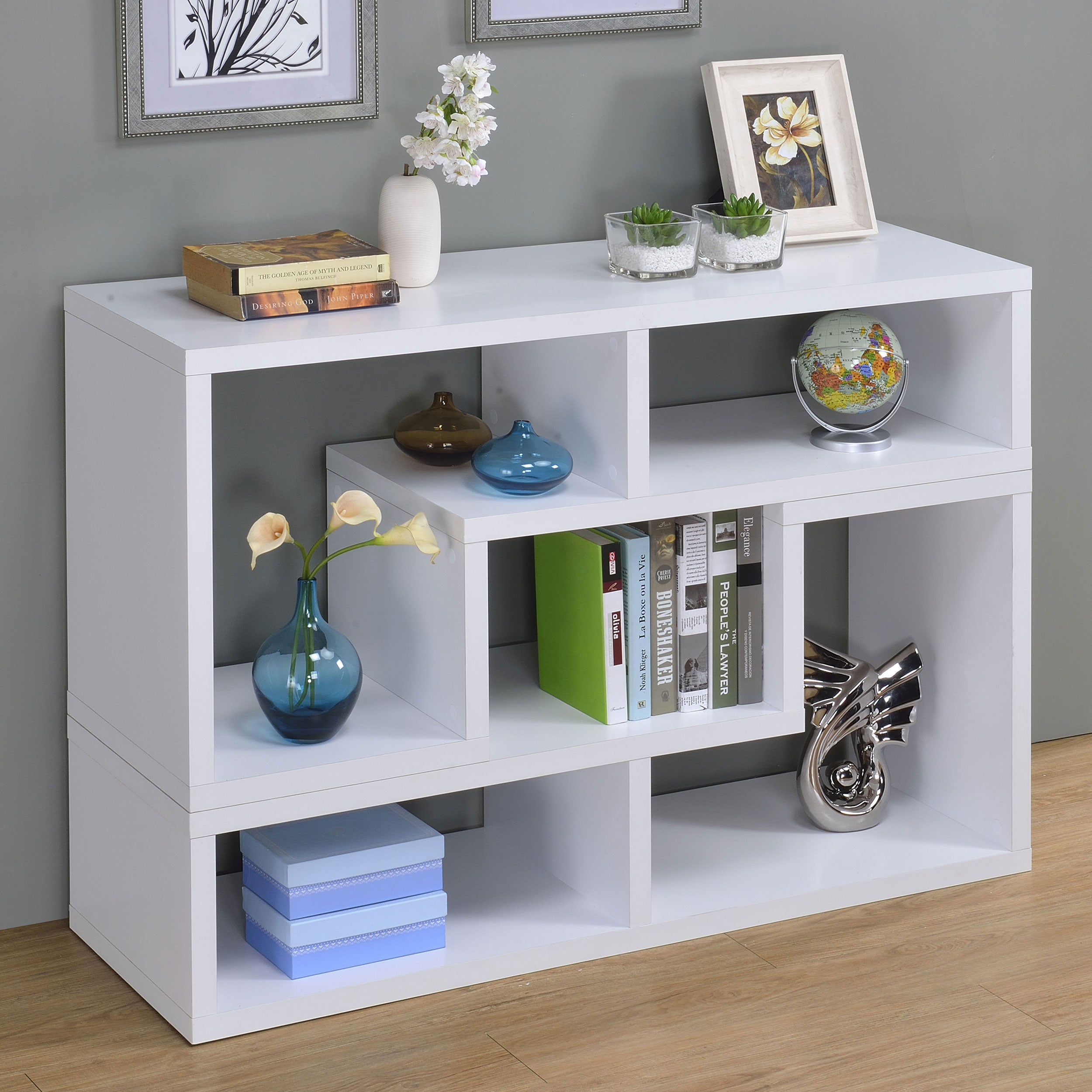 Velma Multipurpose TV Stand and Bookshelf White — view 2