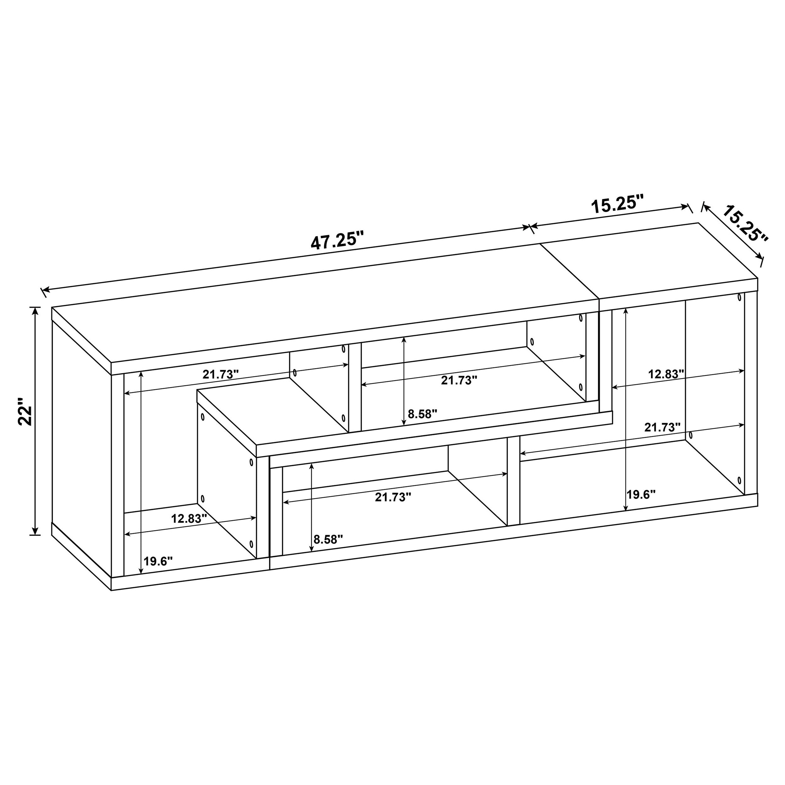 Velma Multipurpose TV Stand and Bookshelf White — view 20
