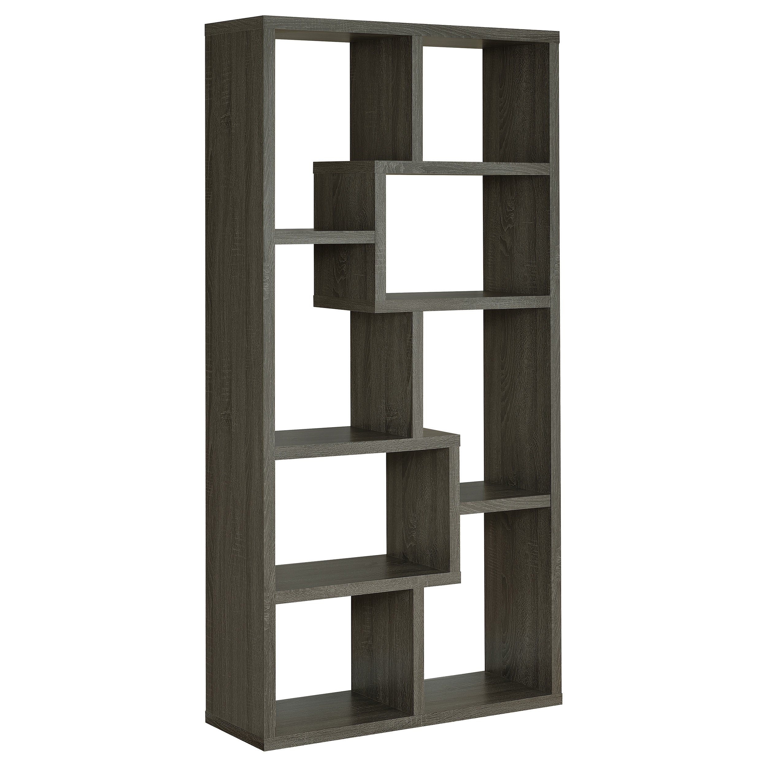 Theo 71-inch 6-shelf Bookshelf Weathered Grey — view 1