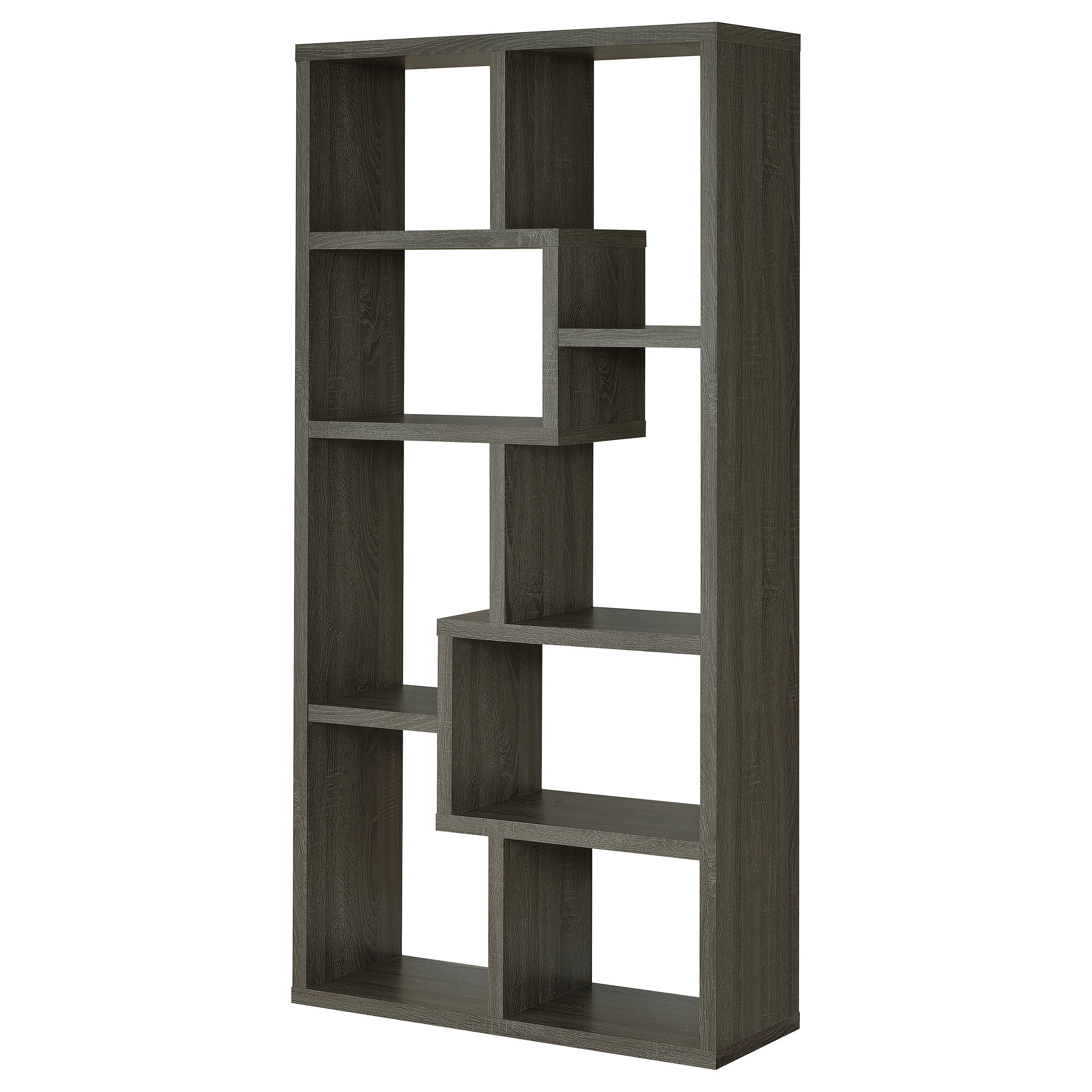 Theo 71-inch 6-shelf Bookshelf Weathered Grey — view 8