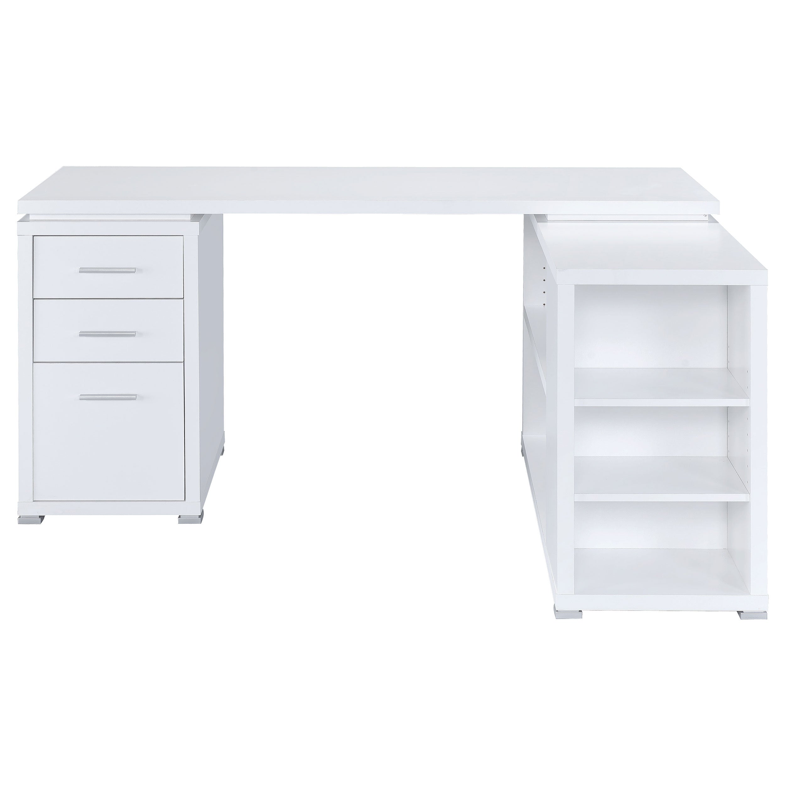 Yvette 60-inch 3-drawer L-Shape Computer Desk White — view 5
