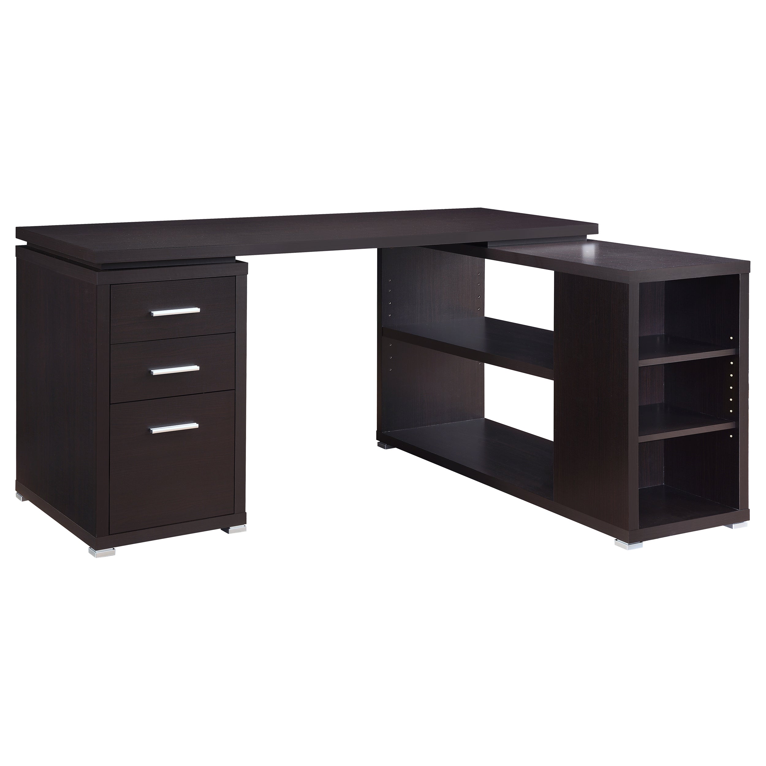 Yvette 60-inch 3-drawer L-Shape Computer Desk Cappuccino — view 1