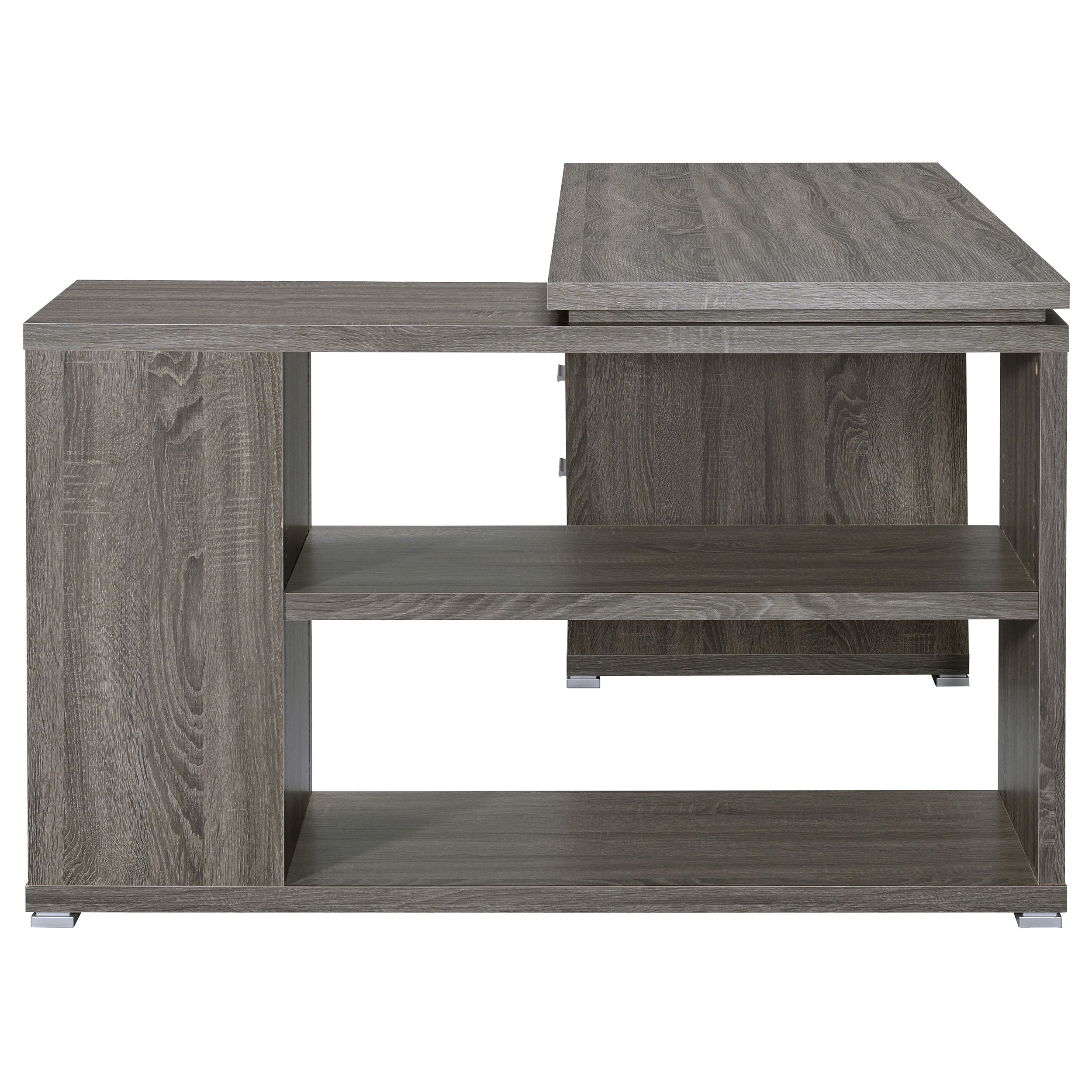 Yvette 60-inch 3-drawer L-Shape Computer Desk Weathered Grey — view 6