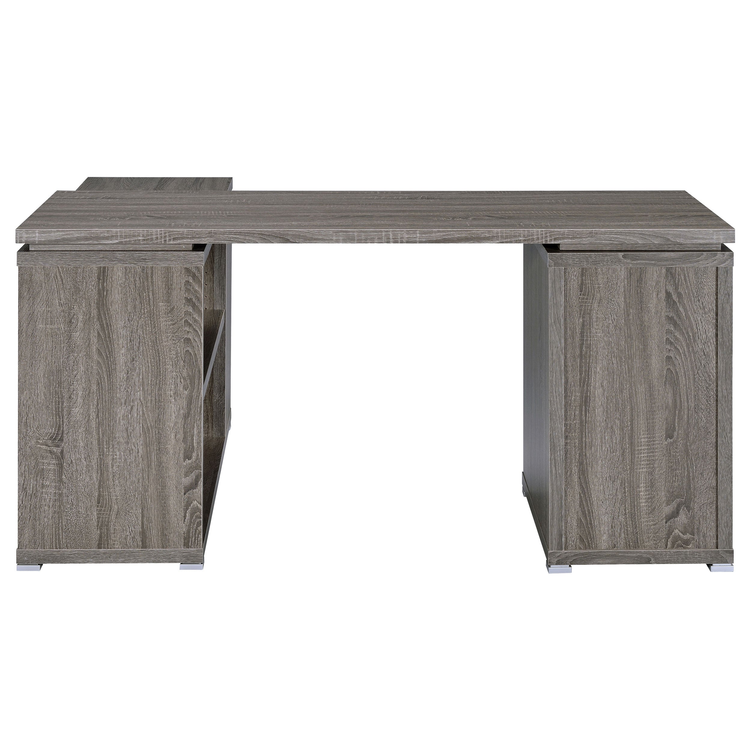 Yvette 60-inch 3-drawer L-Shape Computer Desk Weathered Grey — view 8