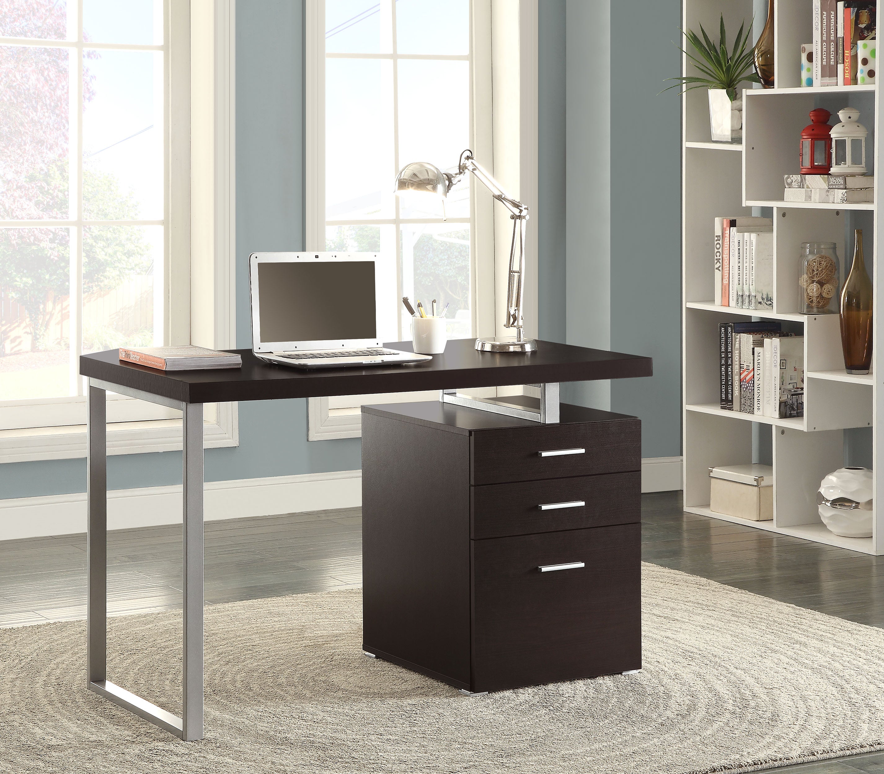 Brennan 47-inch 3-drawer Office Computer Desk Cappuccino — view 2