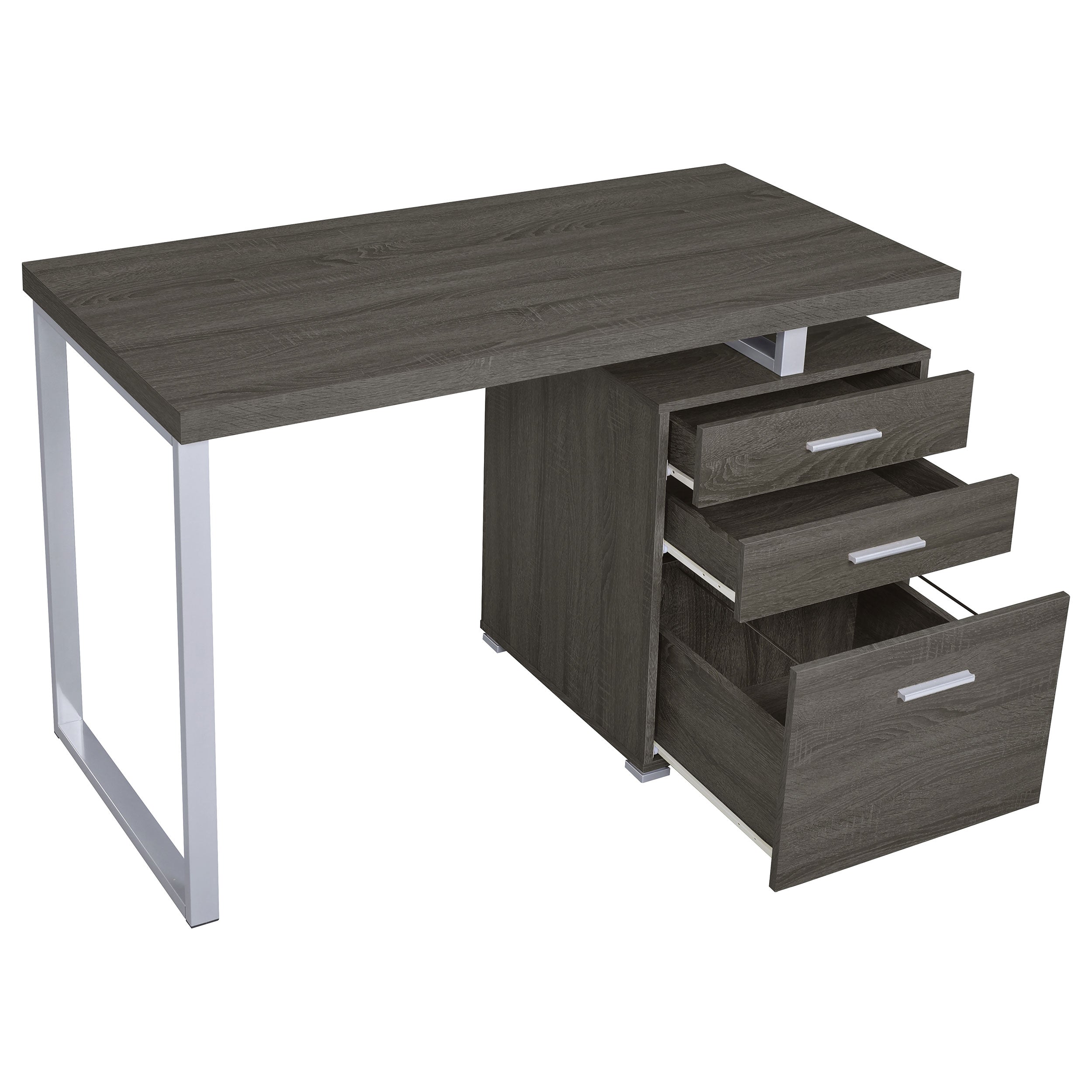 Brennan 47-inch 3-drawer Office Computer Desk Weathered Grey — view 3