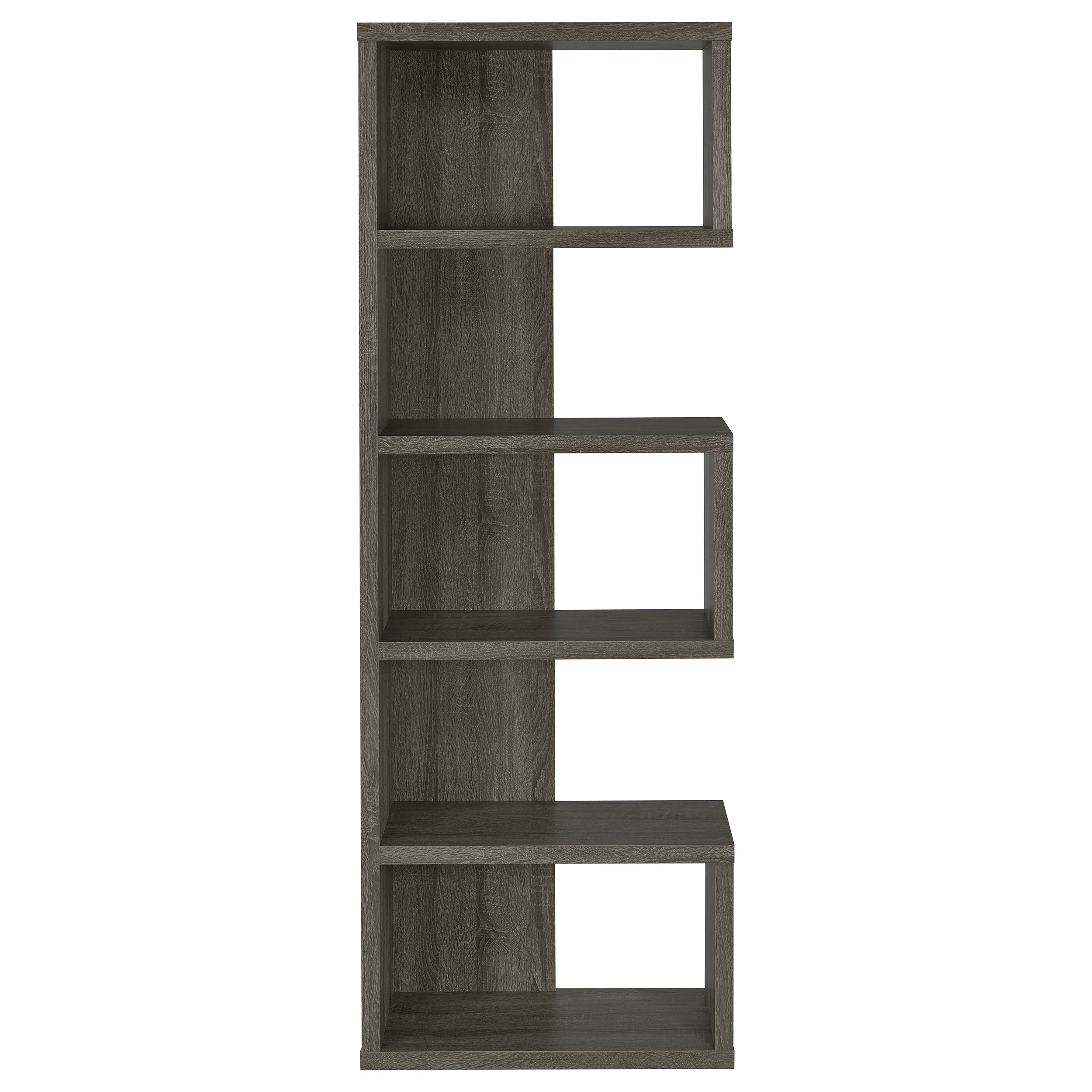 Joey 71-inch 5-shelf Bookshelf Weathered Grey — view 3