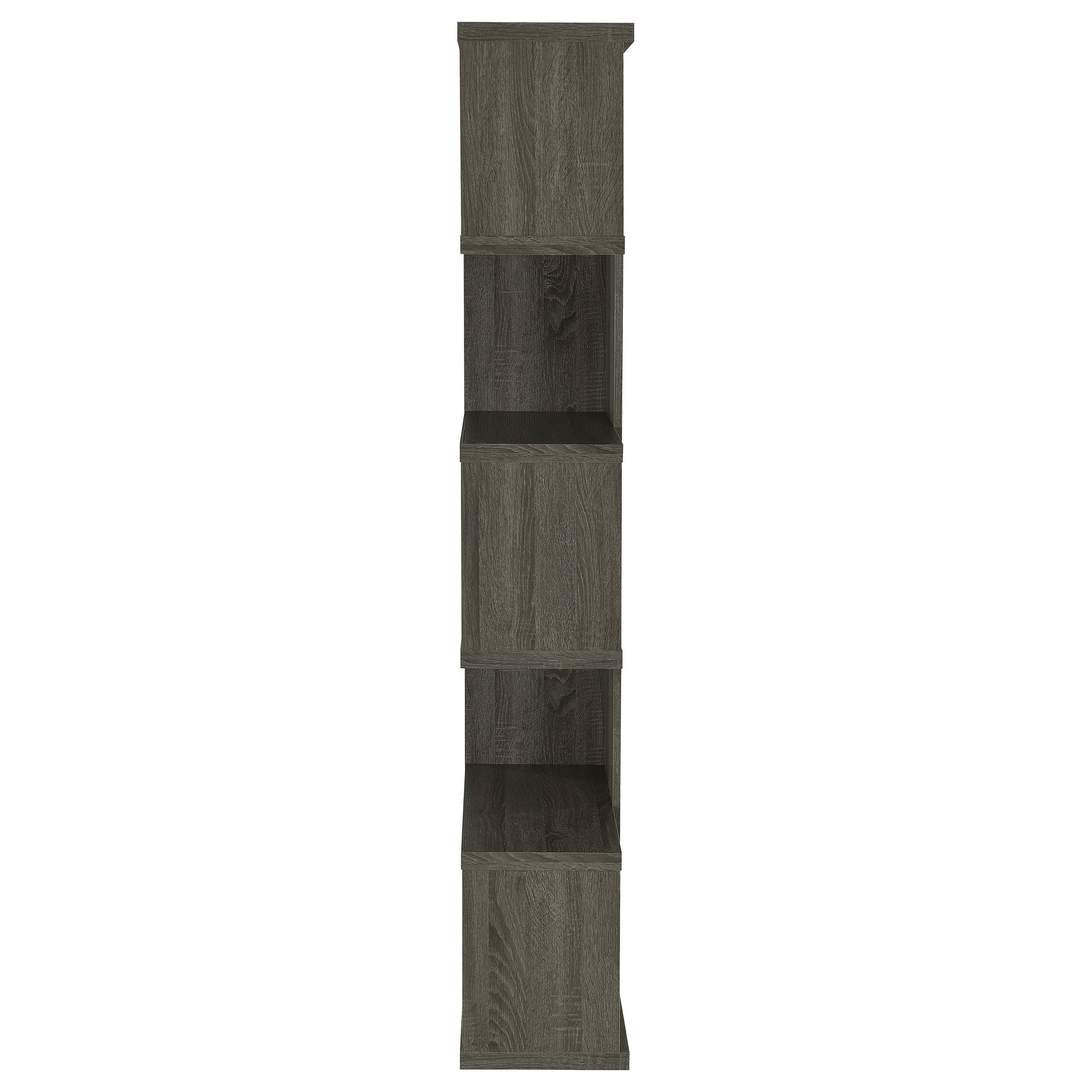 Joey 71-inch 5-shelf Bookshelf Weathered Grey — view 5
