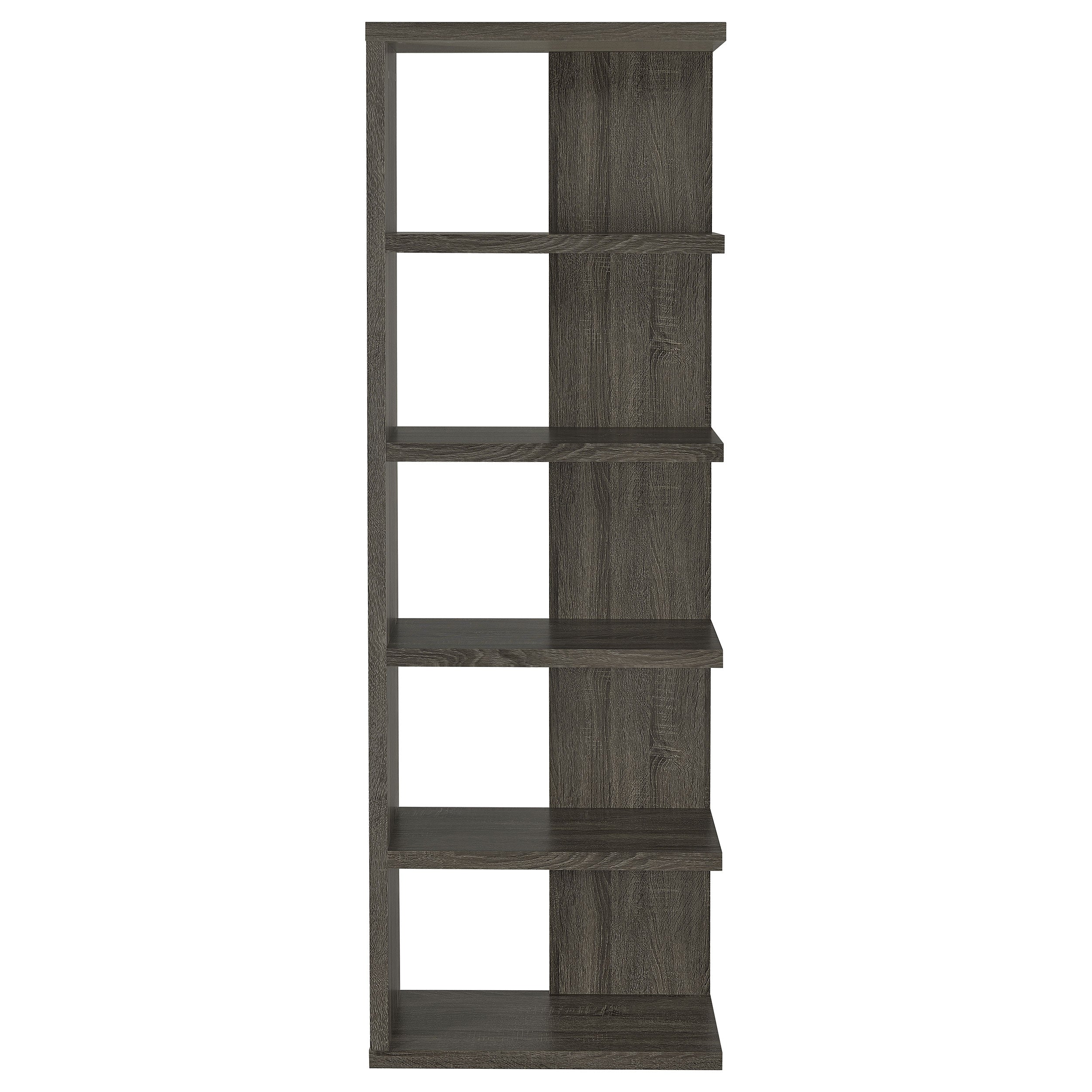 Harrison 71-inch 5-shelf Bookshelf Weathered Grey — view 3