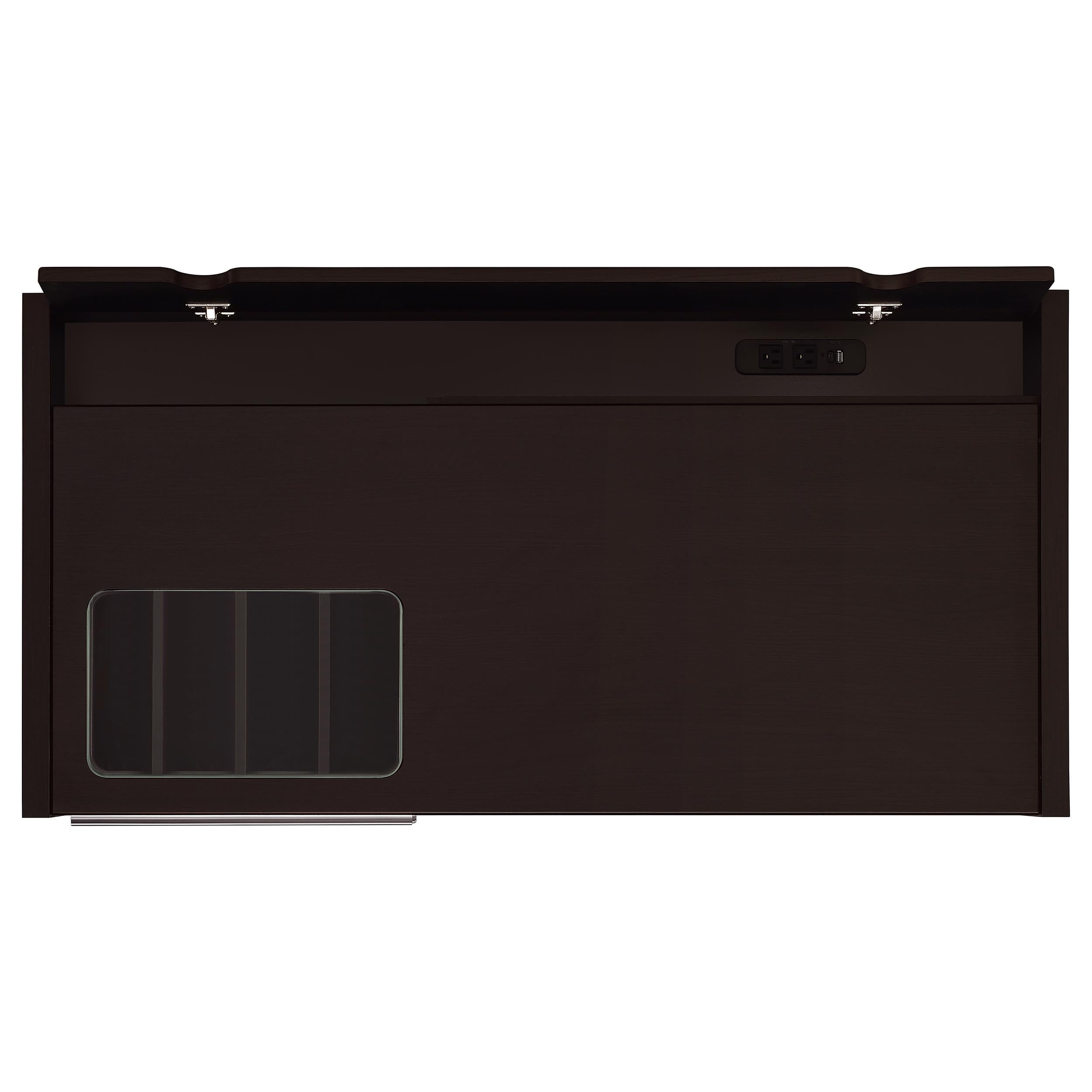 Halston 47-inch 2-drawer Office Desk with Cabinet Cappuccino — view 10
