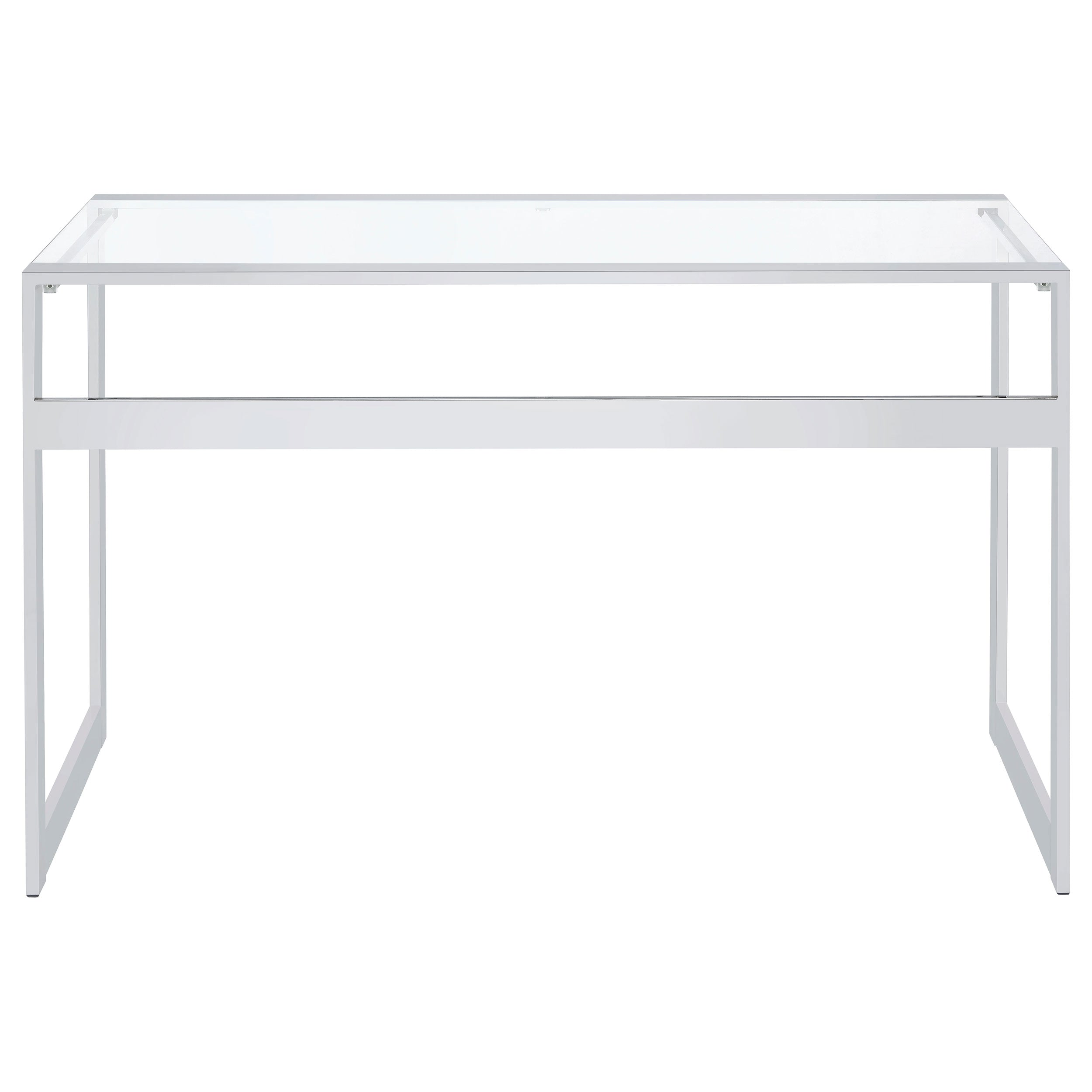 Hartford 47-inch Glass Top Writing Desk Chrome — view 7