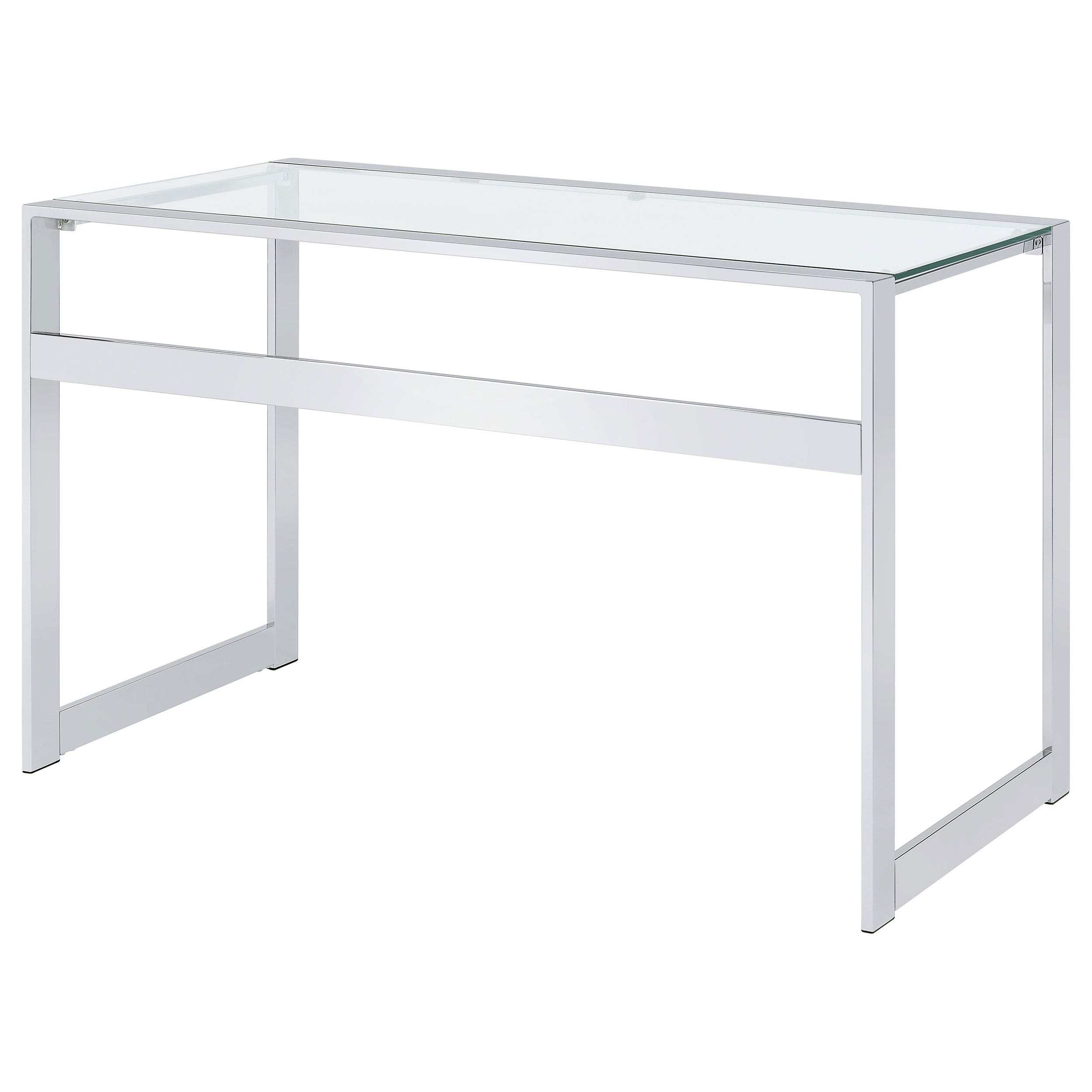 Hartford 47-inch Glass Top Writing Desk Chrome — view 8