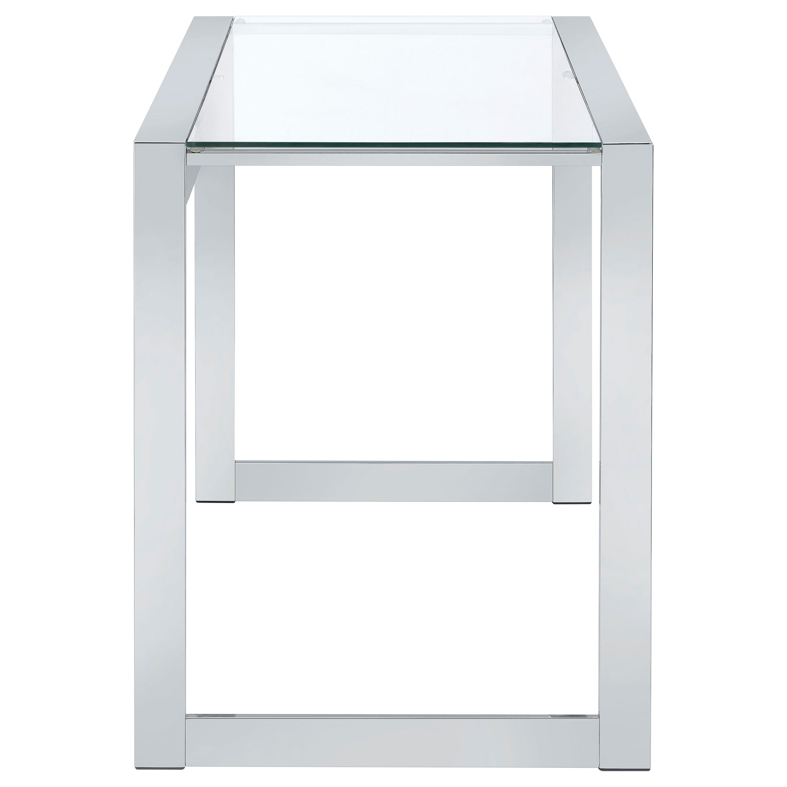 Hartford 47-inch Glass Top Writing Desk Chrome — view 9