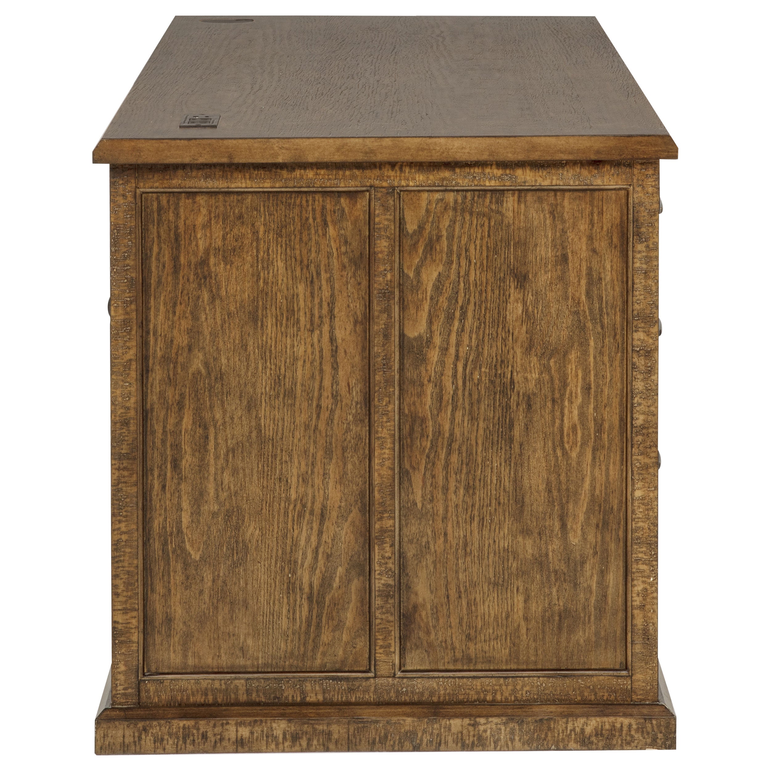 Altidore 68-inch 7-drawer Executive Home Office Desk Distressed Brown — view 8