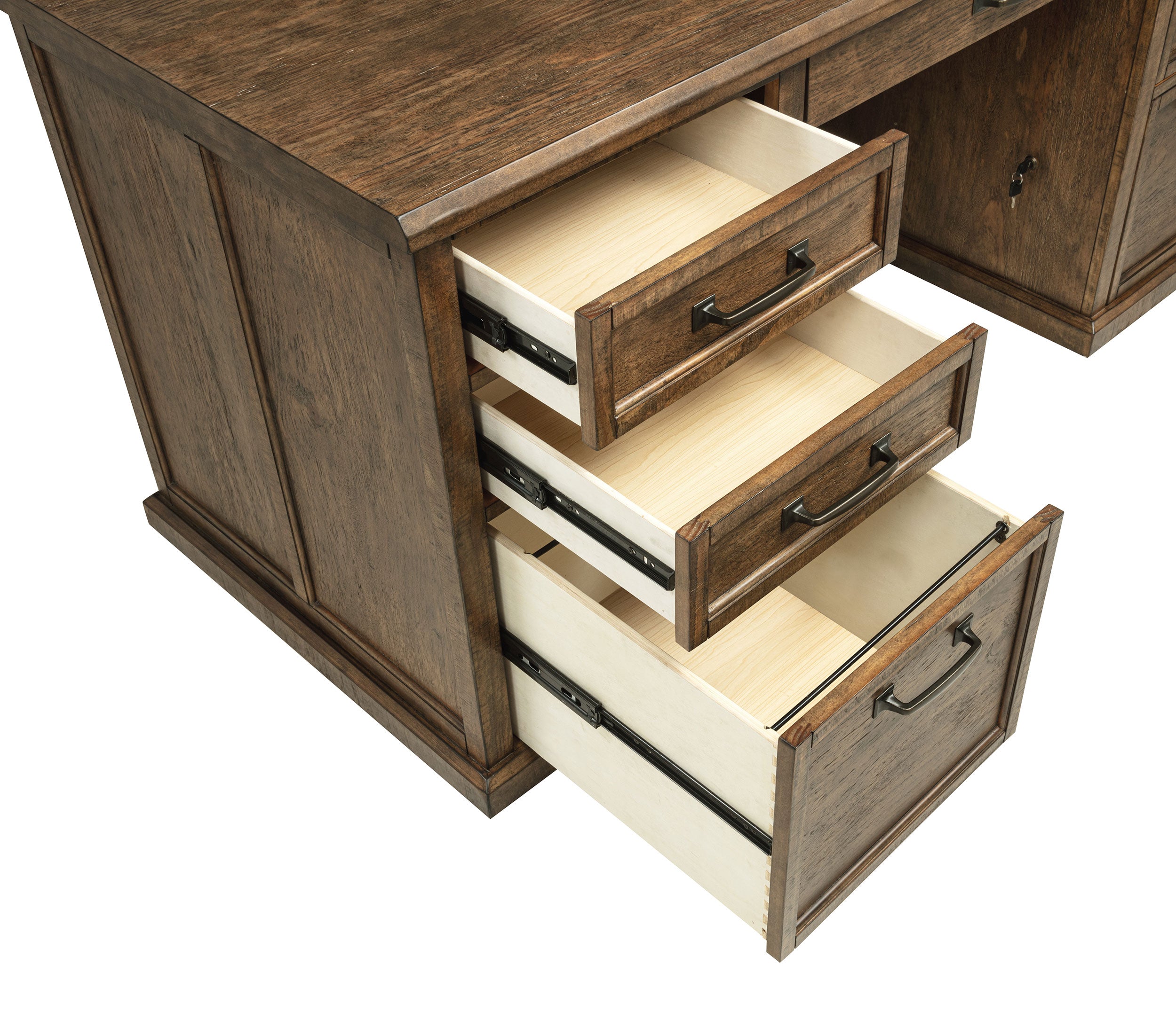 Altidore 68-inch 7-drawer Executive Home Office Desk Distressed Brown — view 10