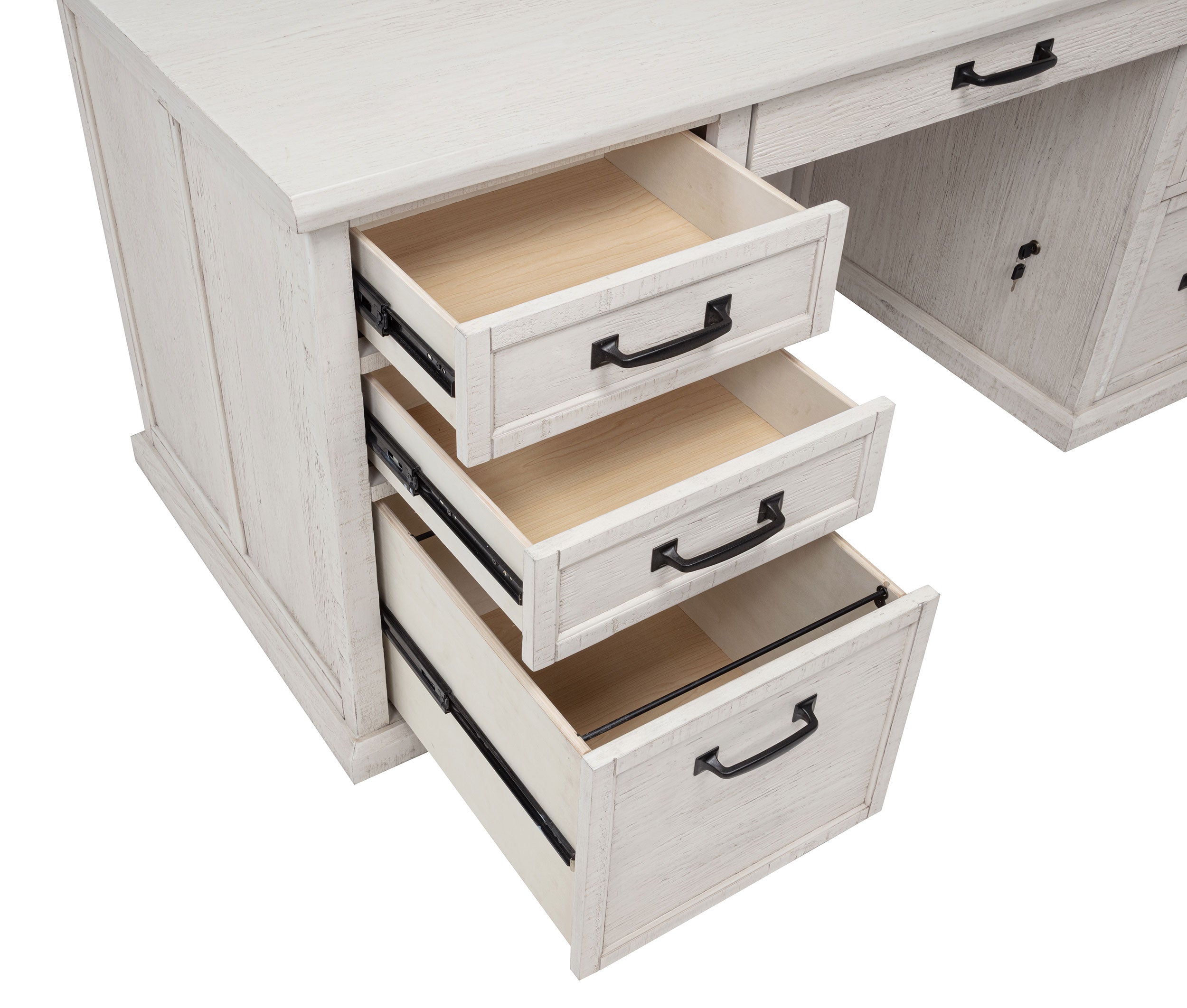 Altidore 68-inch 7-drawer Executive Home Office Desk Distressed White — view 10