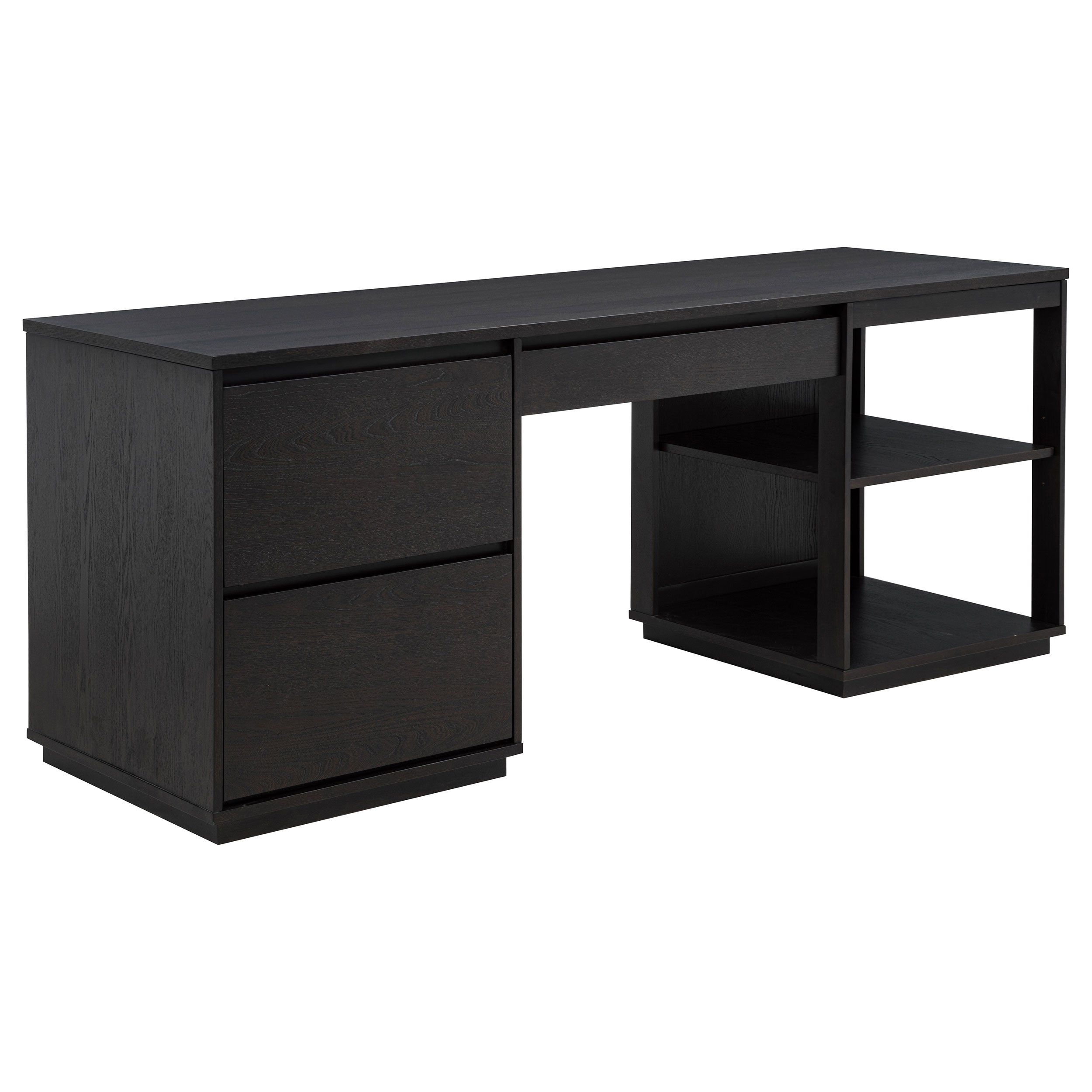 Harkes 75-inch 3-drawer Computer Desk with Adjustable Shelf Coffee Bean — view 1