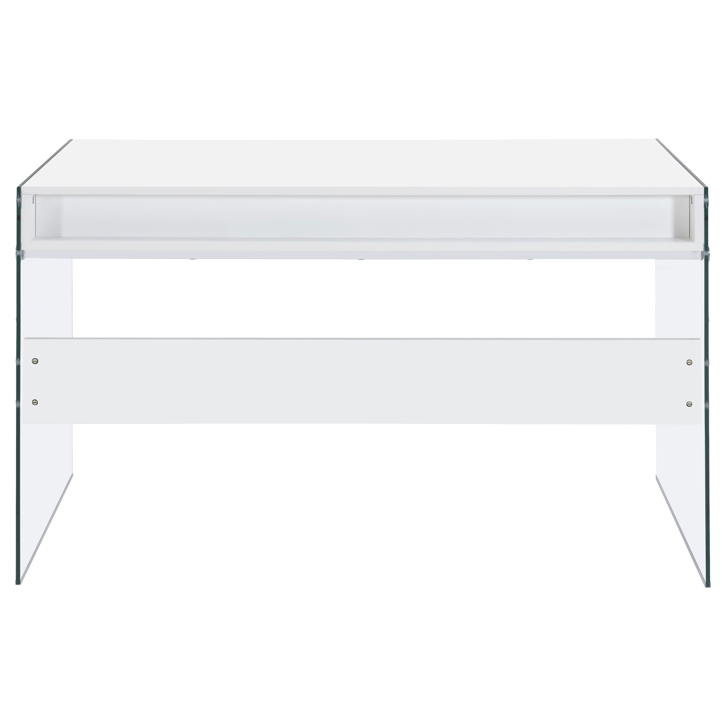 Dobrev 48-inch 2-drawer Writing Desk White High Gloss — view 8